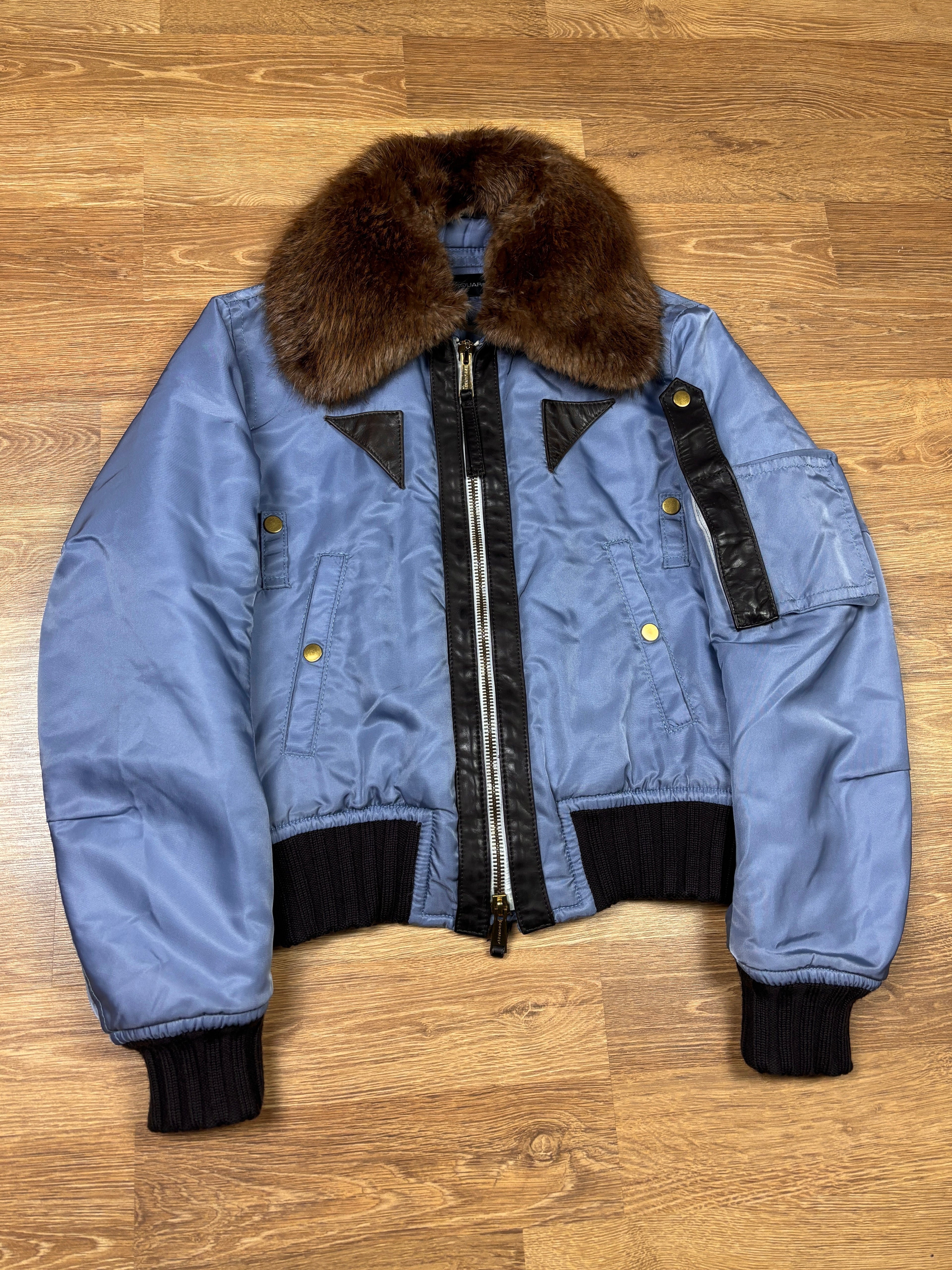 AW2004 Dsquared2 Runway Fur Collar Bomber Jacket