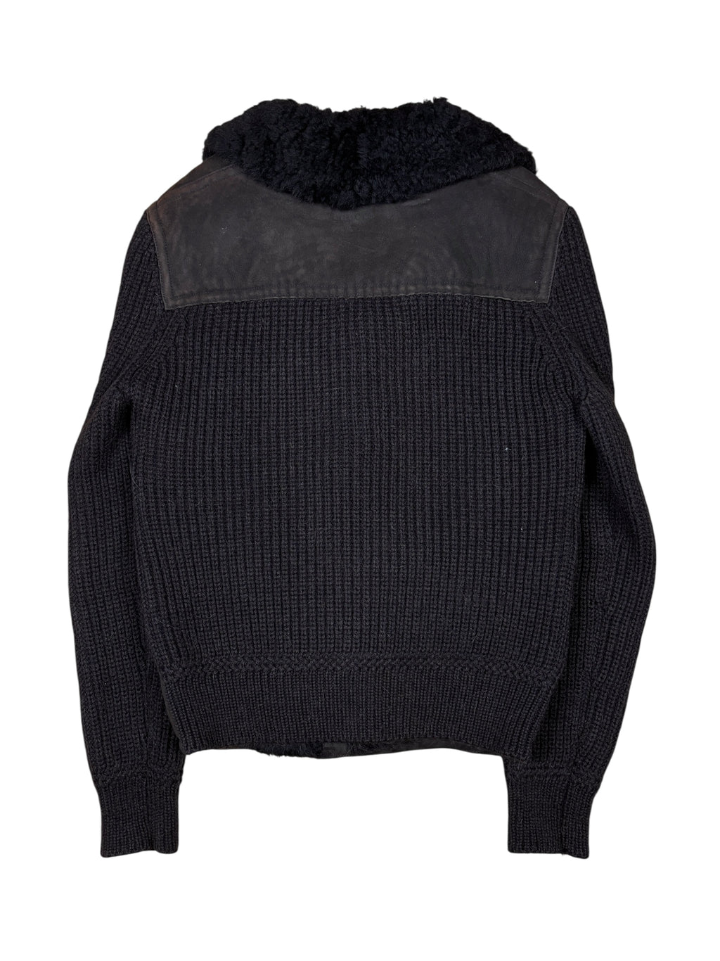 Gucci Shearling Leather & Alpaca Knit Jacket