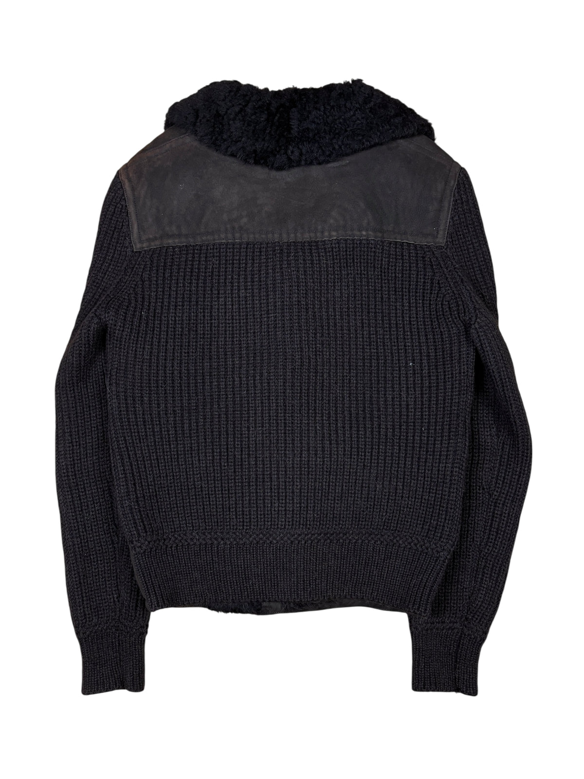 Gucci Shearling Leather & Alpaca Knit Jacket