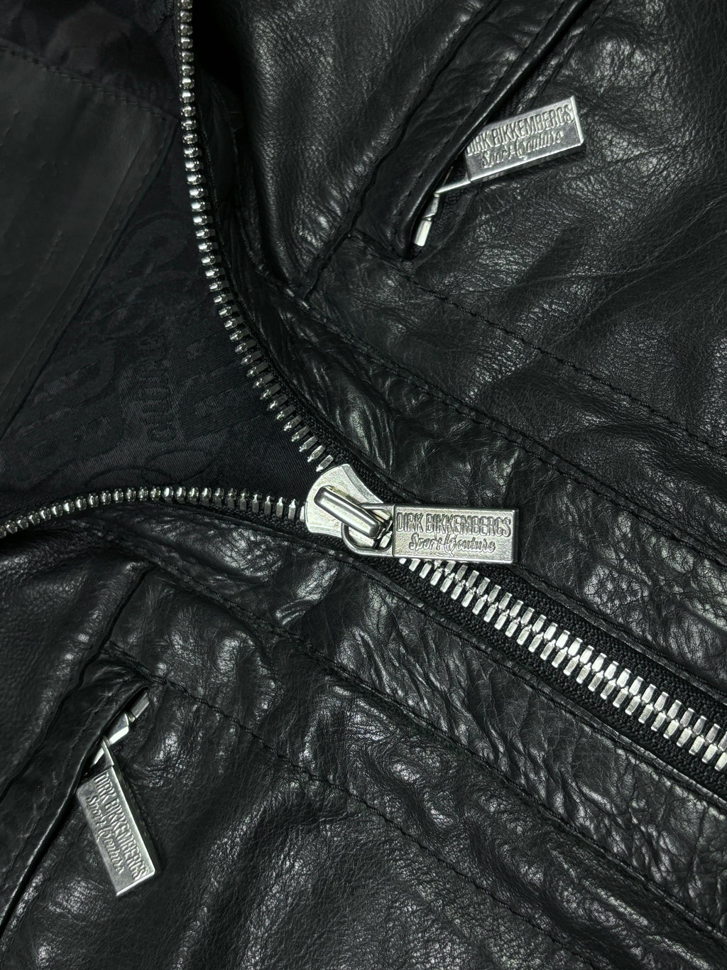 2000s Dirk Bikkembergs Black Leather Bomber Jacket