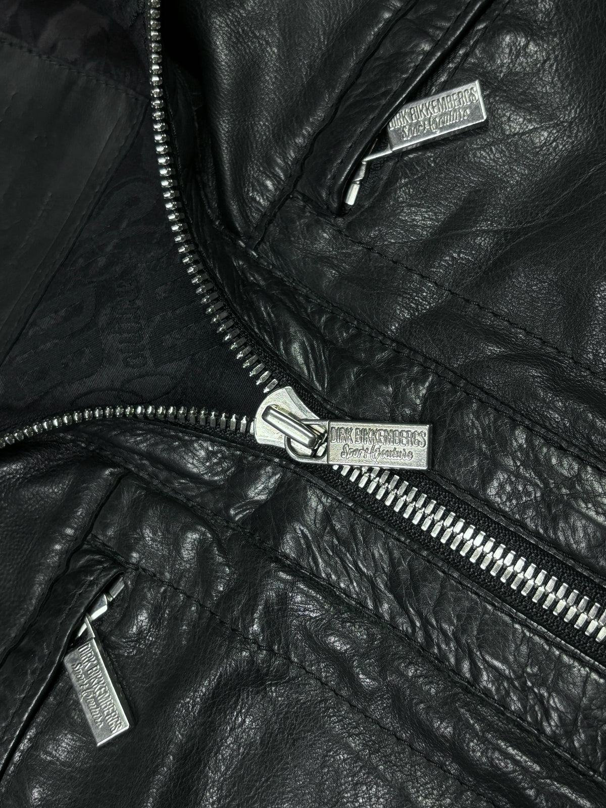 2000s Dirk Bikkembergs Black Leather Bomber Jacket