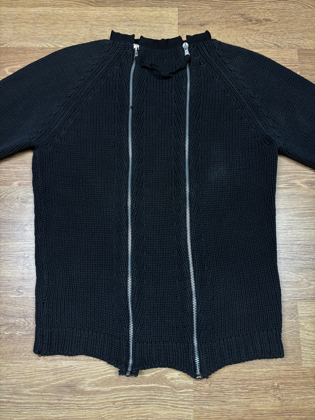 2000s Dsquared2 Double-Zip Heavy Knit Sweater