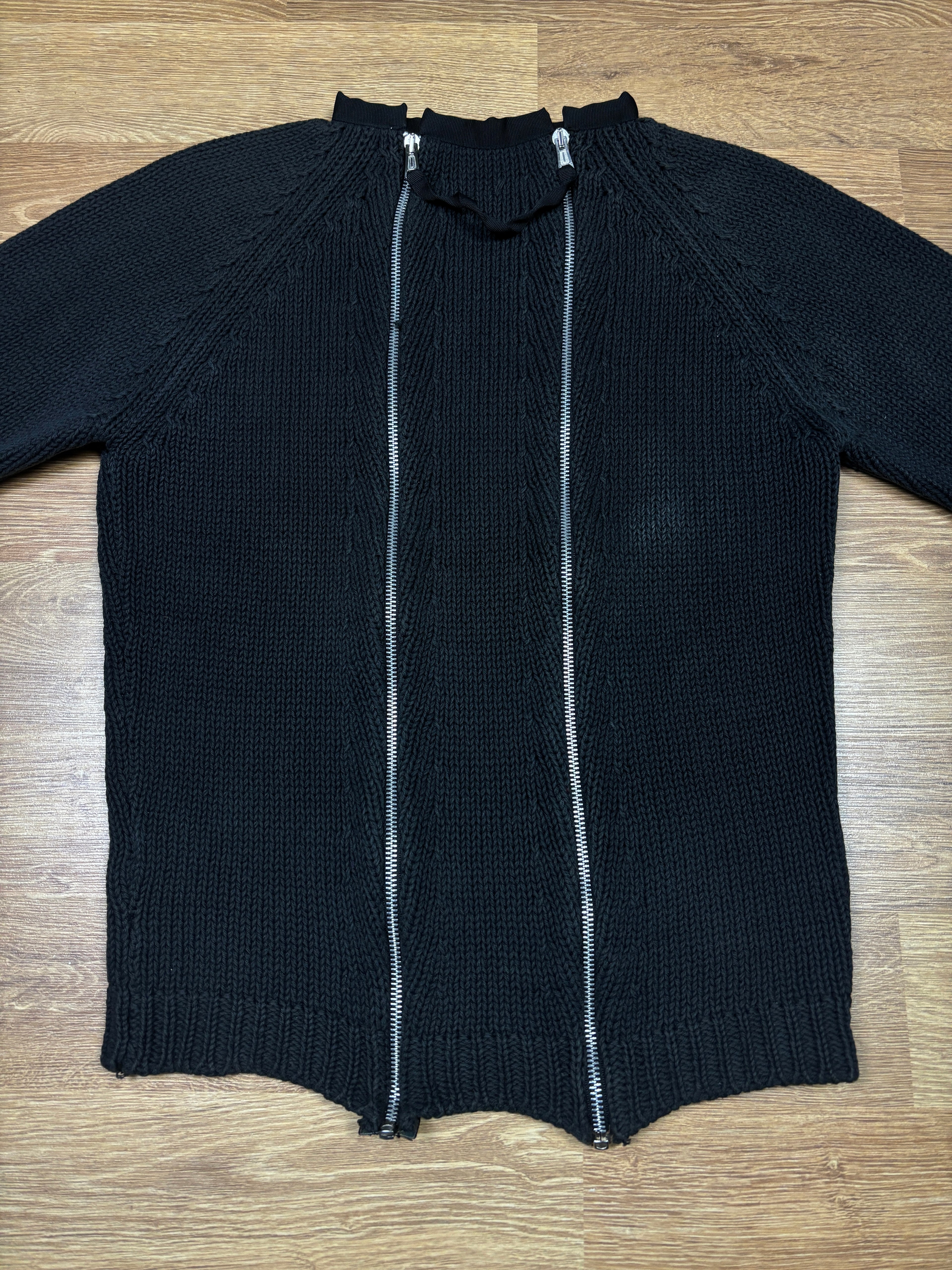 2000s Dsquared2 Double-Zip Heavy Knit Sweater