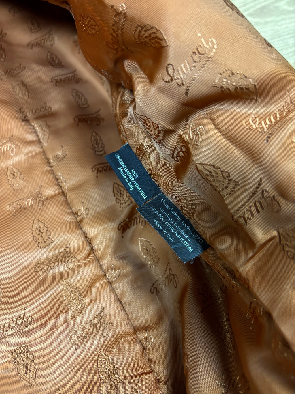 Gucci 2000s Leather Biker Jacket with GG Belt