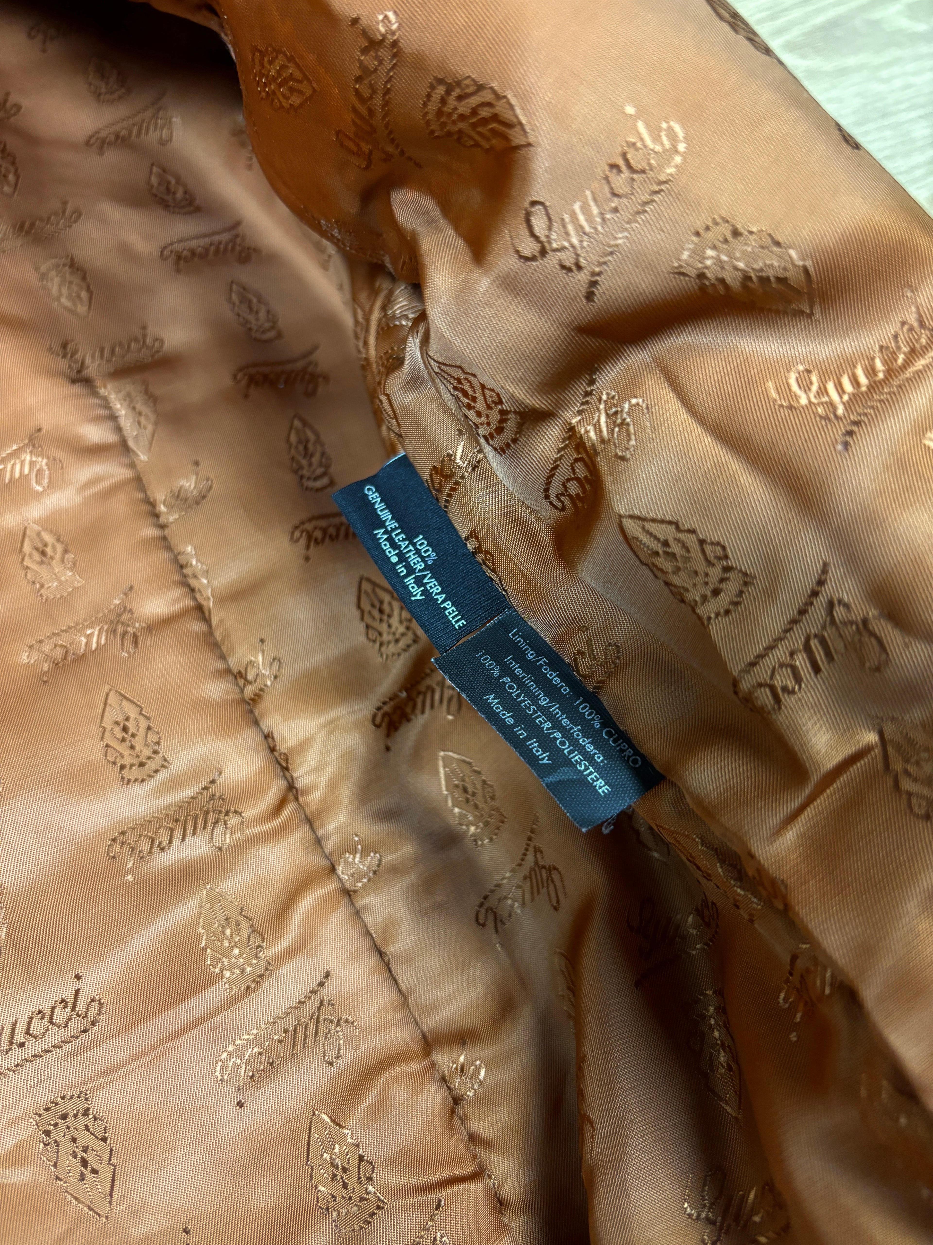 Gucci 2000s Leather Biker Jacket with GG Belt