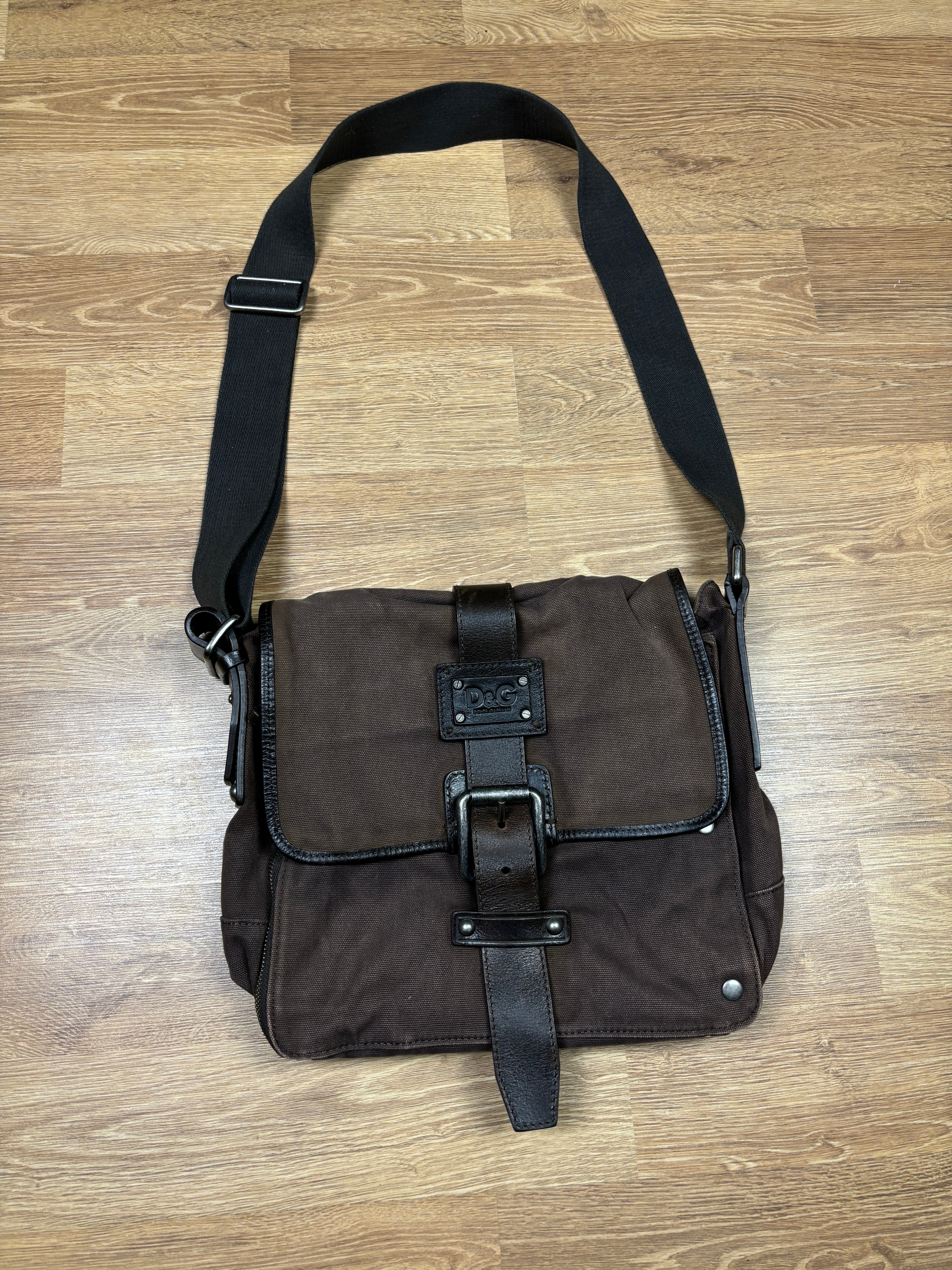 Dolce & Gabbana Brown Canvas Messenger Bag