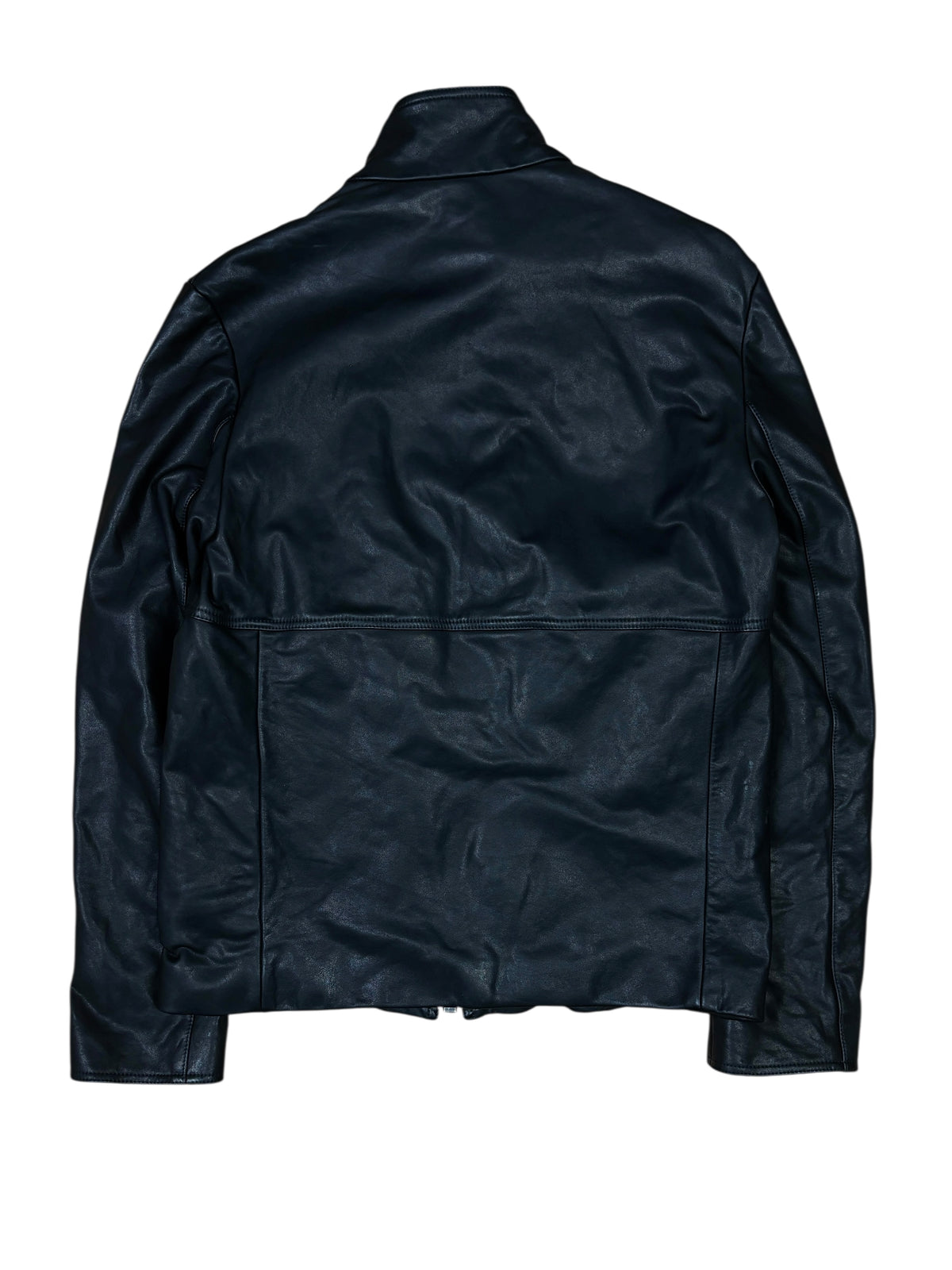 Balenciaga AW2010 Black Leather Double Zip Jacket