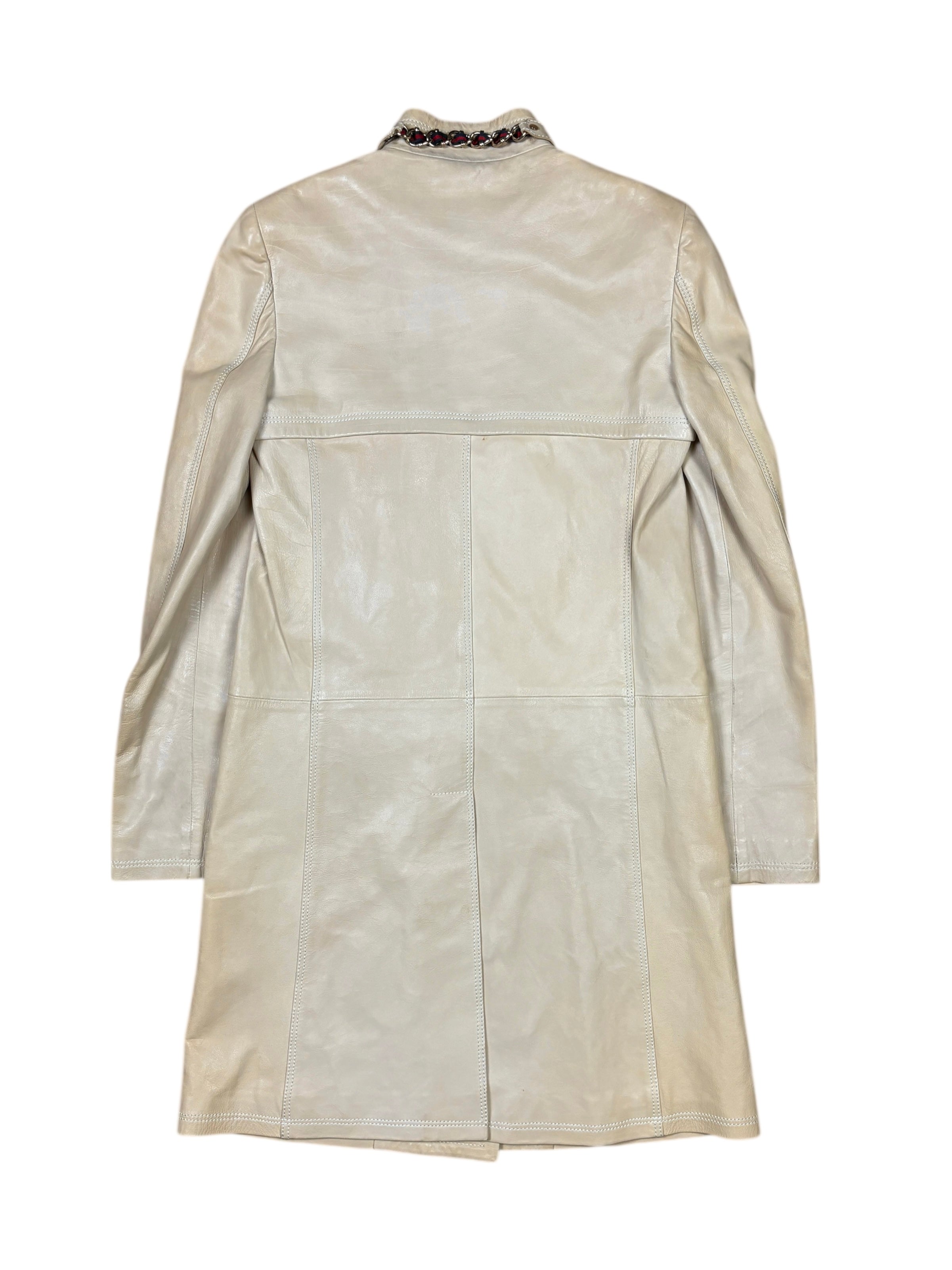 Gucci 2000s Cream Leather Coat