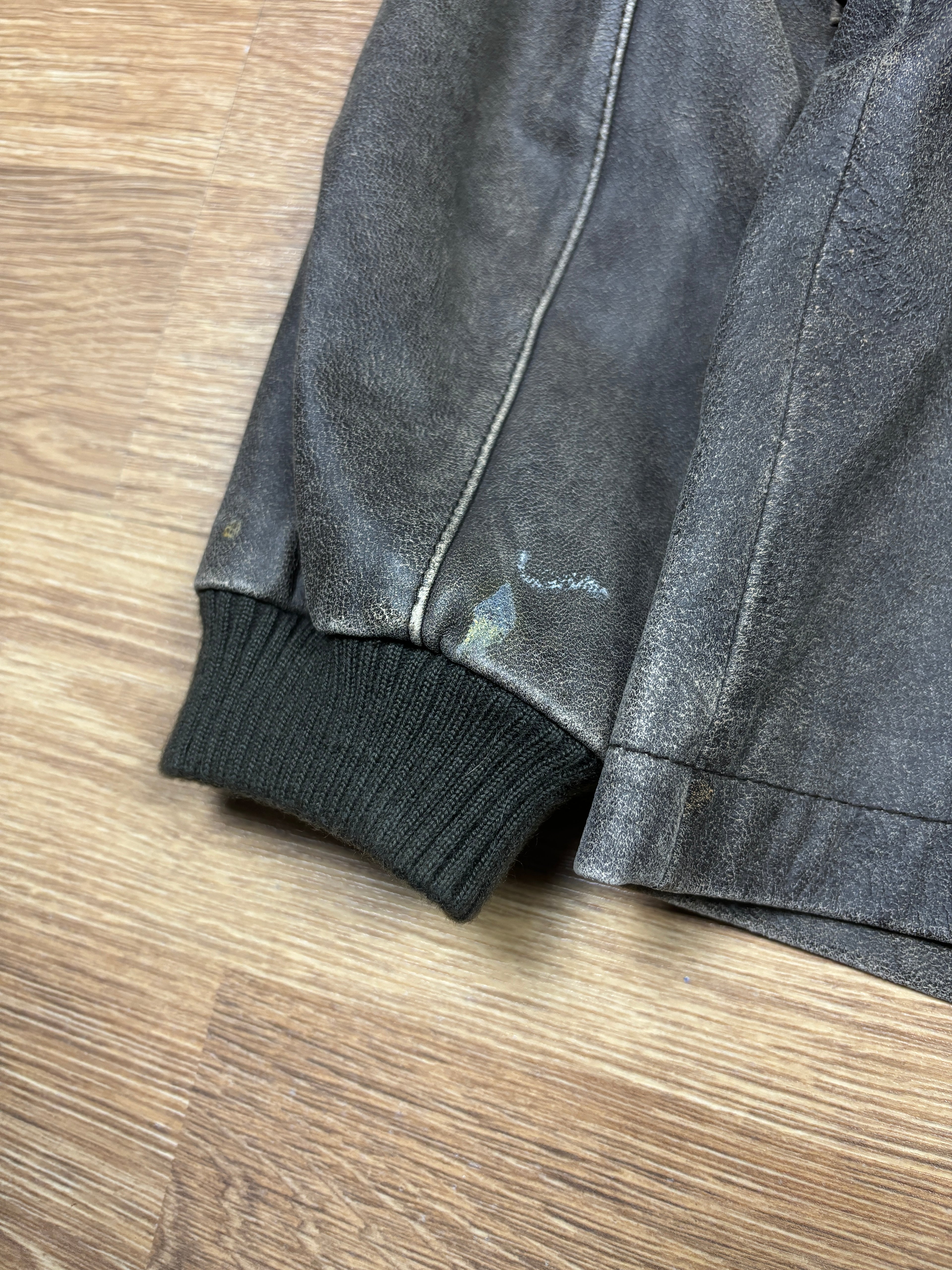 2000s Oakley Detachable Distressed Industrial Leather Jacket