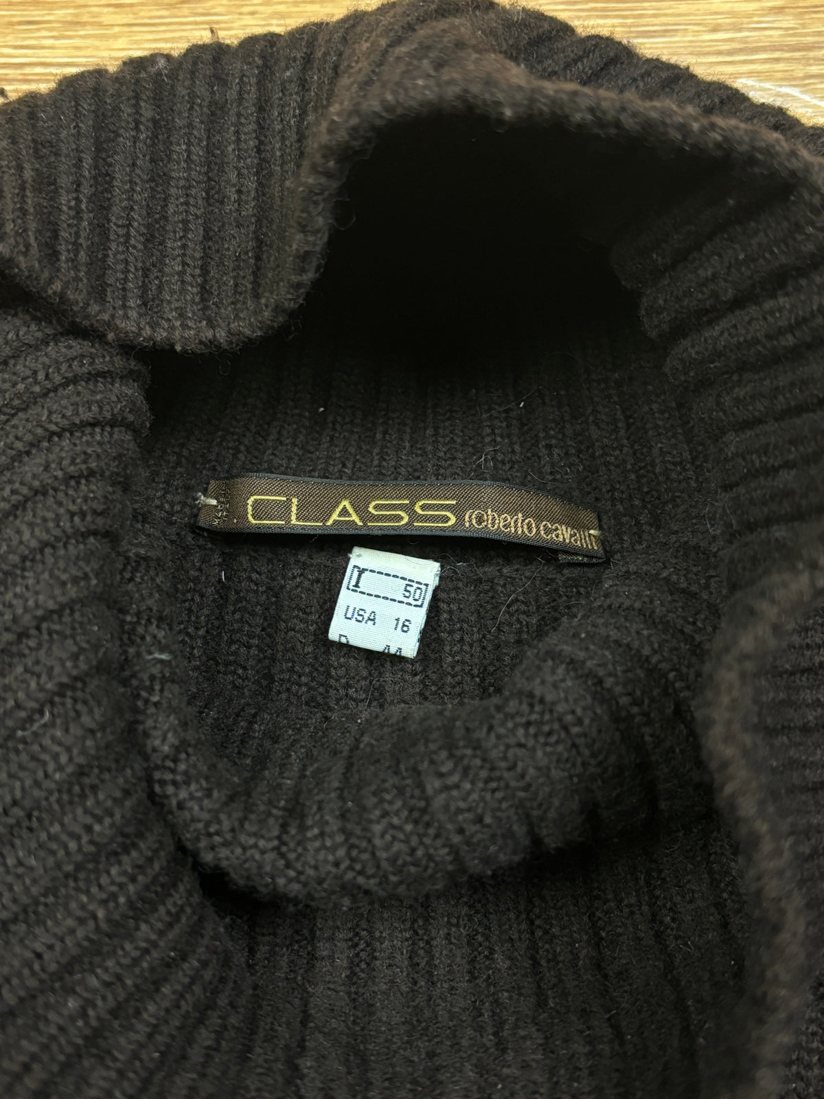 2000s Roberto Cavalli Wool Phoenix Embroidered Turtleneck