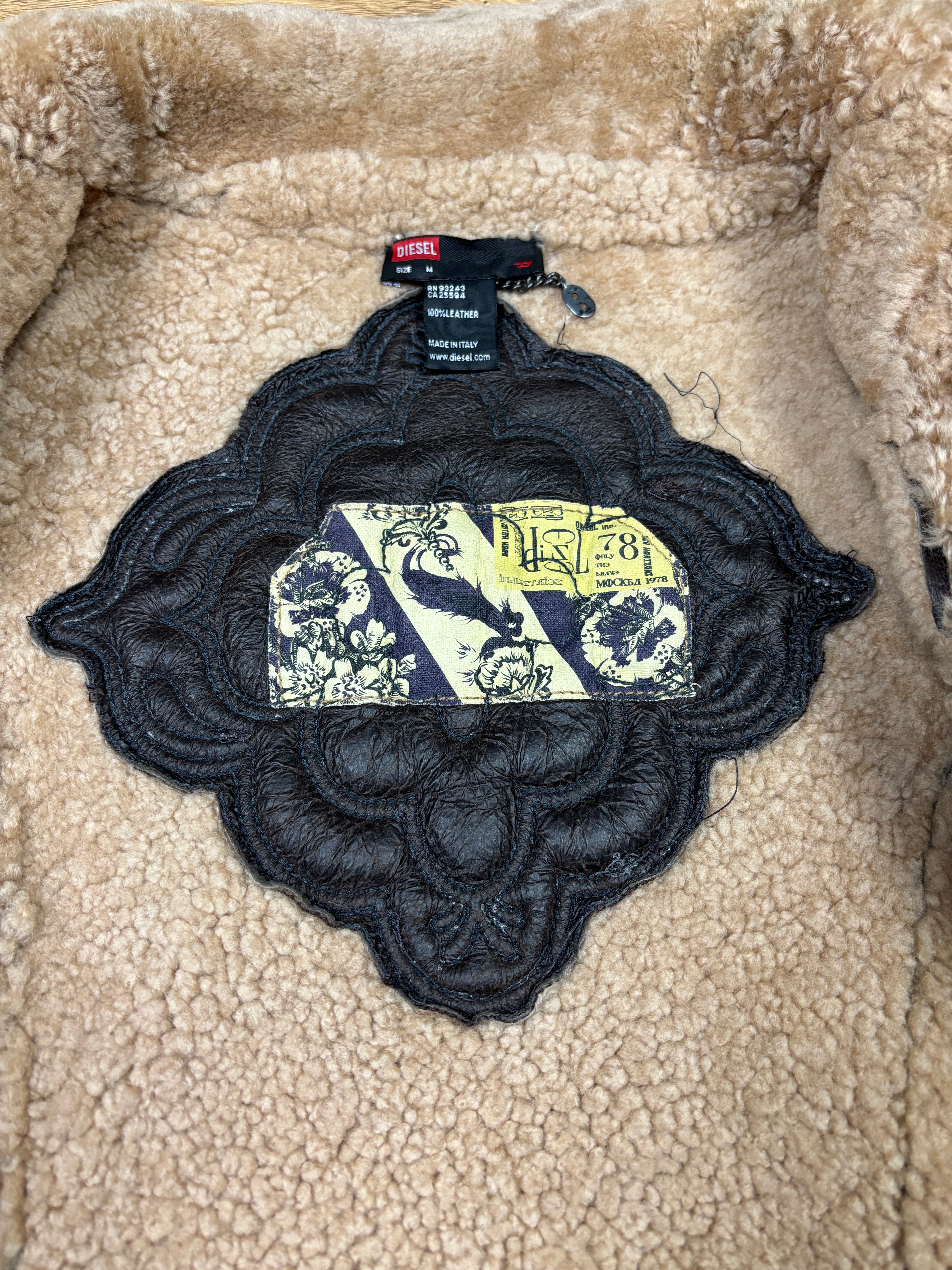 2000s Diesel Shearling Leather Aviator Jacket