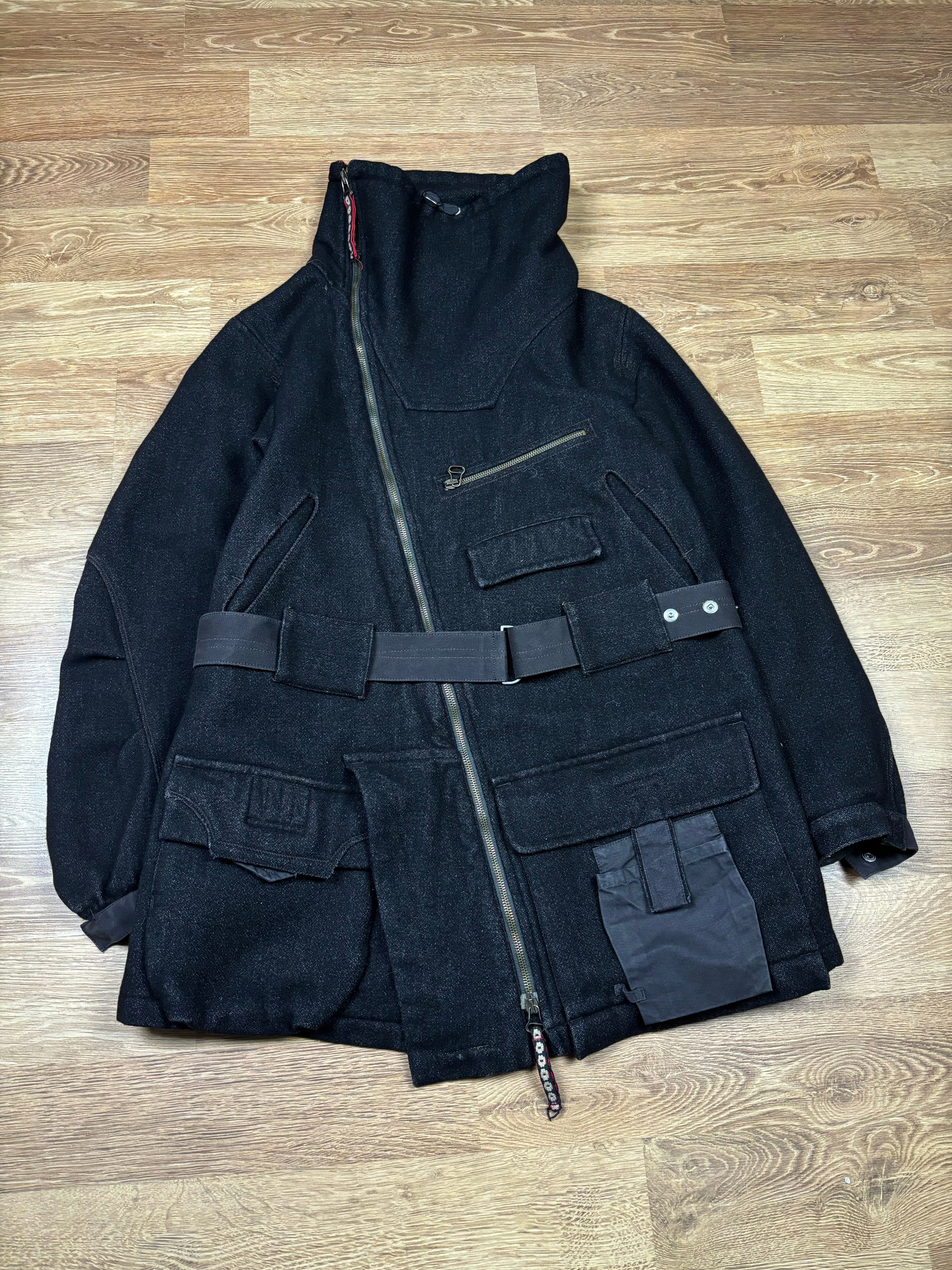 2000s Marithé François Girbaud Asymmetrical Belted Utility Coat