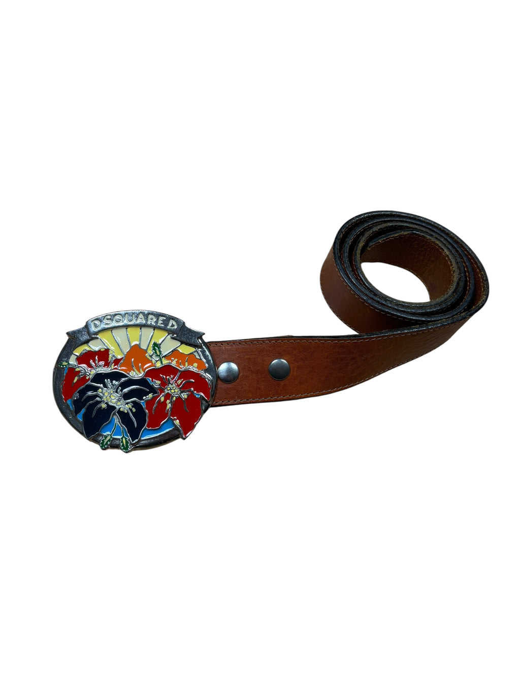 Cinturón de cuero Dsquared2 Floral Sunset de los 2000