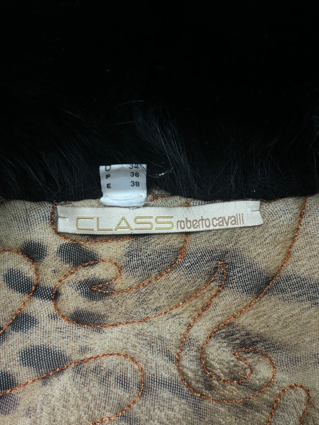 2000s Roberto Cavalli Embroidered Fox Fur Collar Jacket