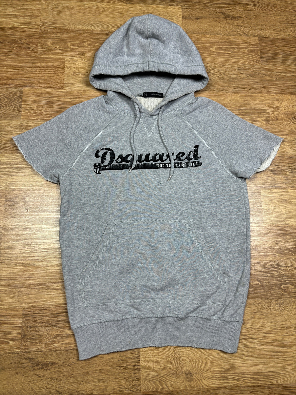 2000s Dsquared2 Grey Logo Sleeveless Hoodie