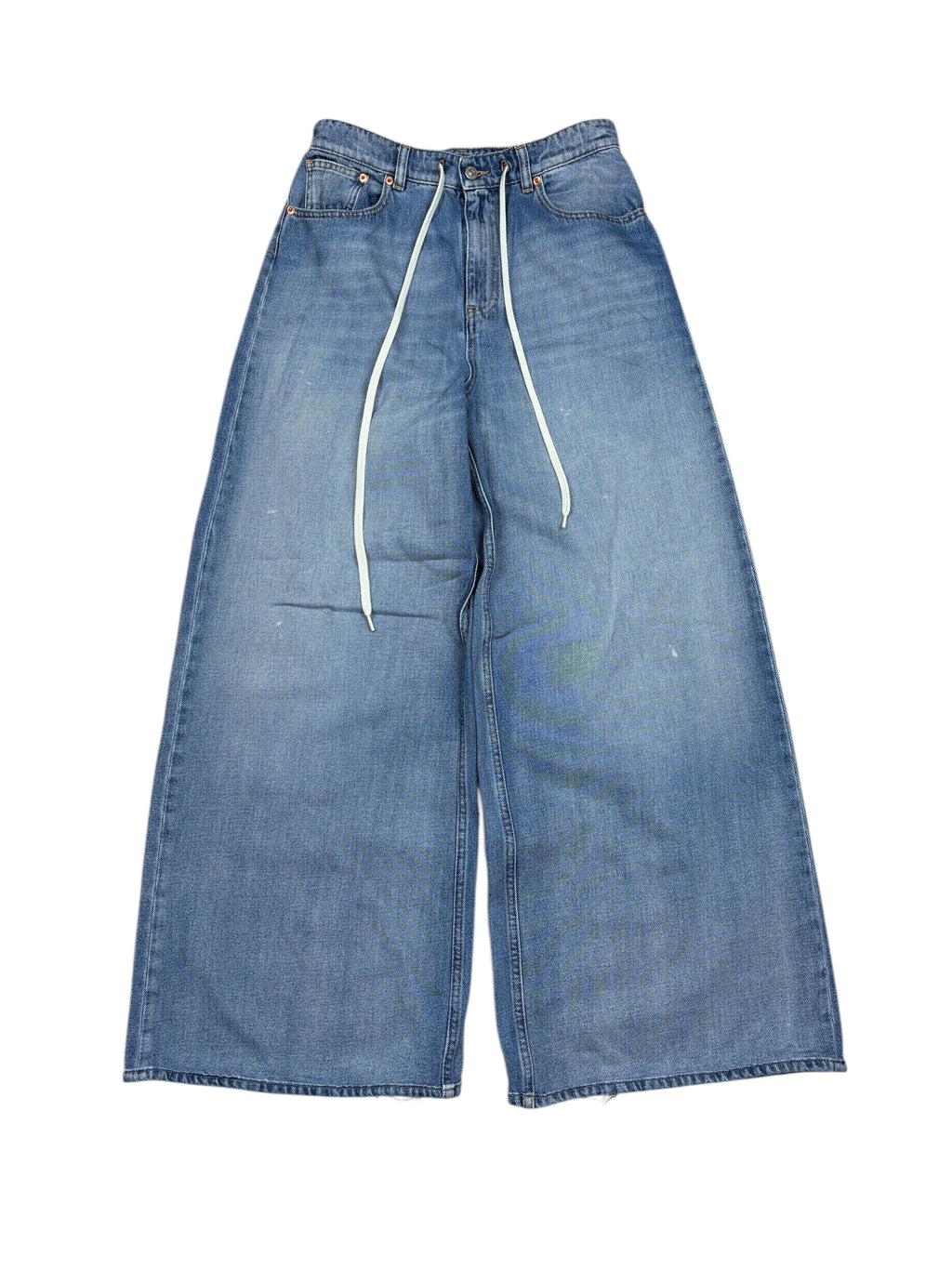MM6 Maison Margiela Wide Leg Drawstring Denim Jeans