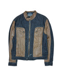 2000s Emporio Armani Denim & Leather Panel Jacket