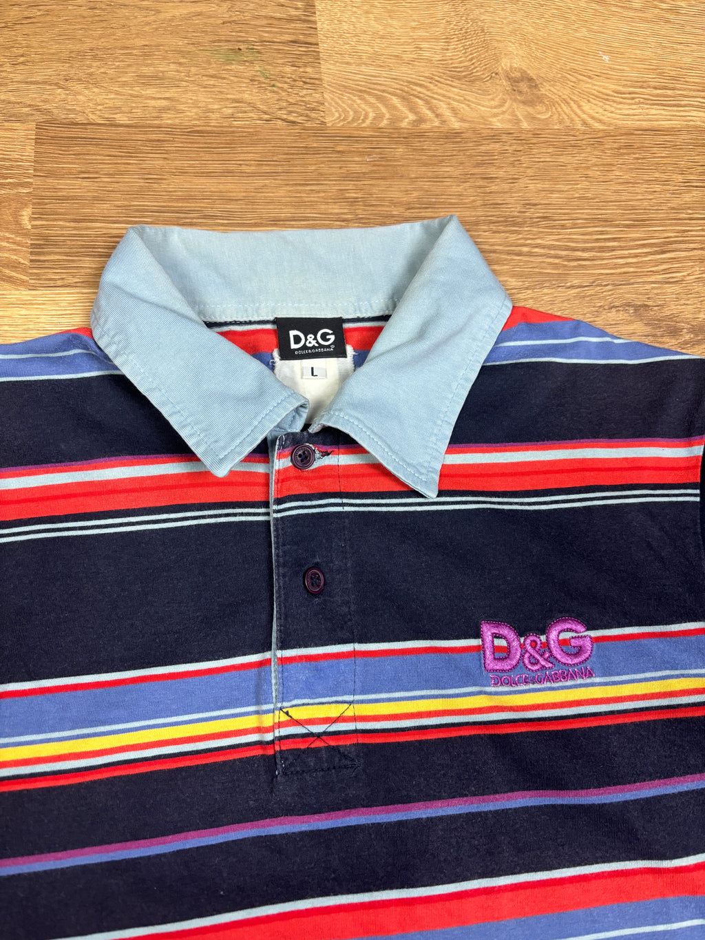 2000s Dolce & Gabbana Multicolor Striped Polo Shirt