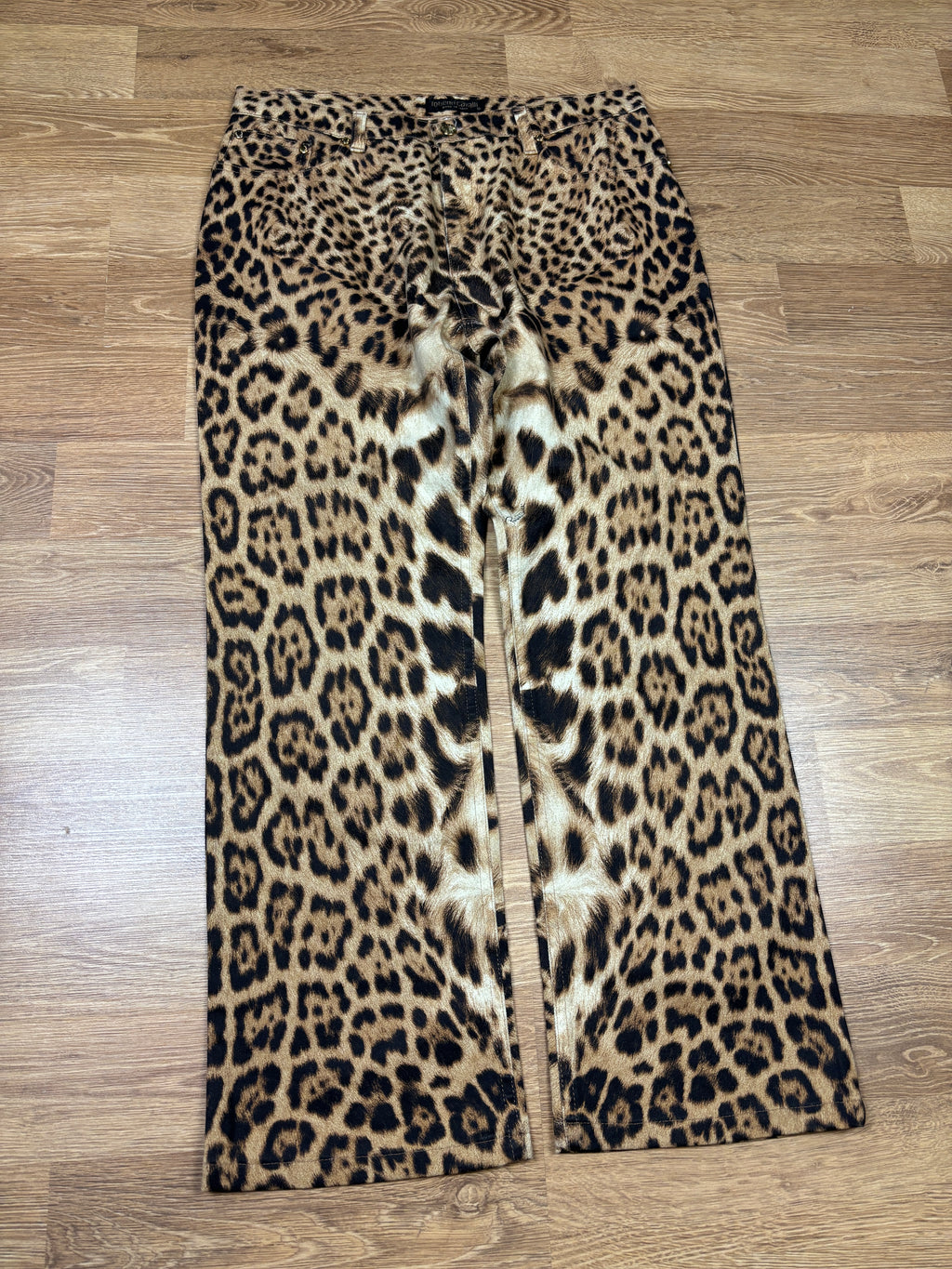 AW2002 Roberto Cavalli Leopard Print Flared Pants