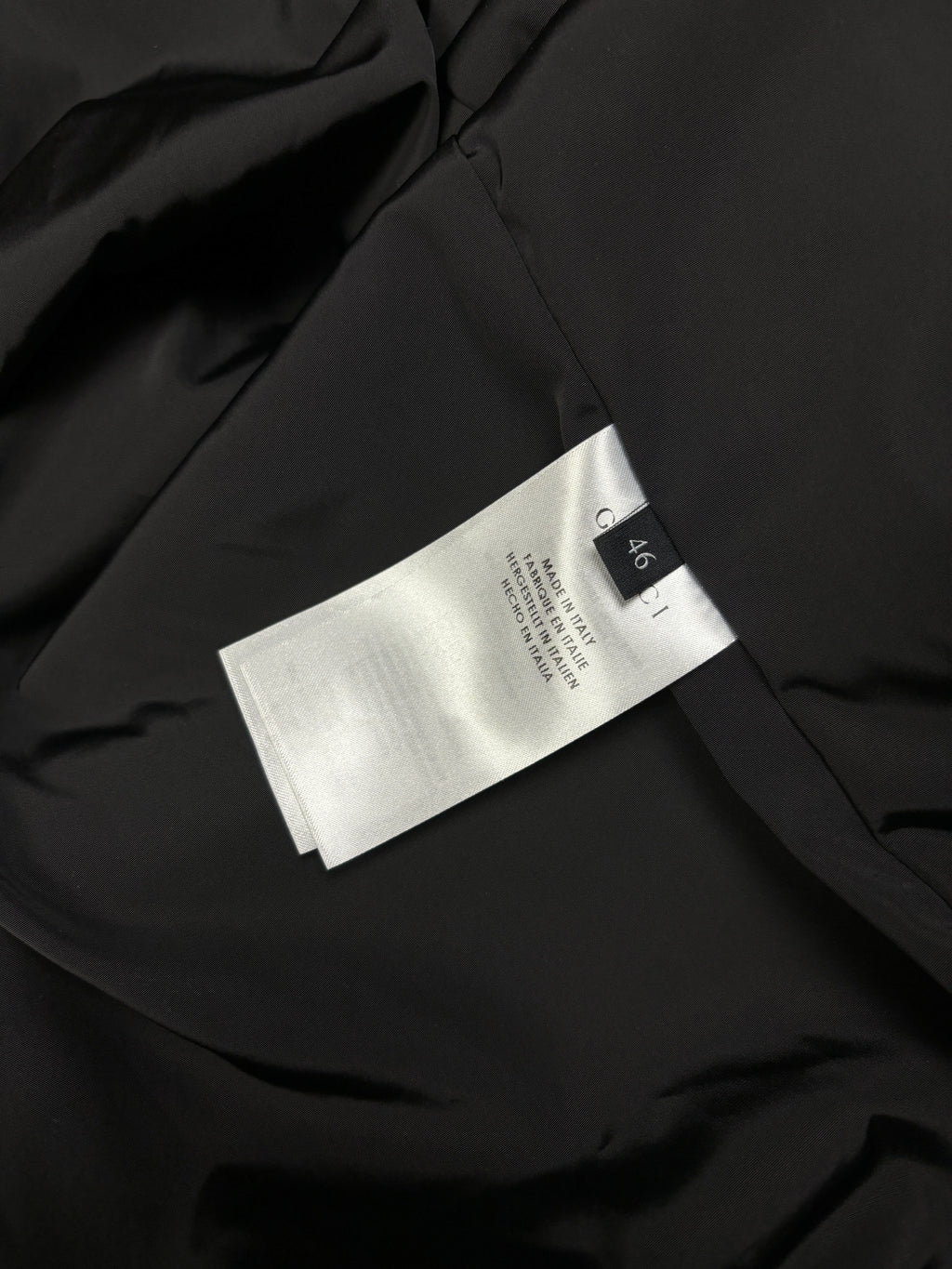 Gucci Black Nylon Jacket with Web Collar