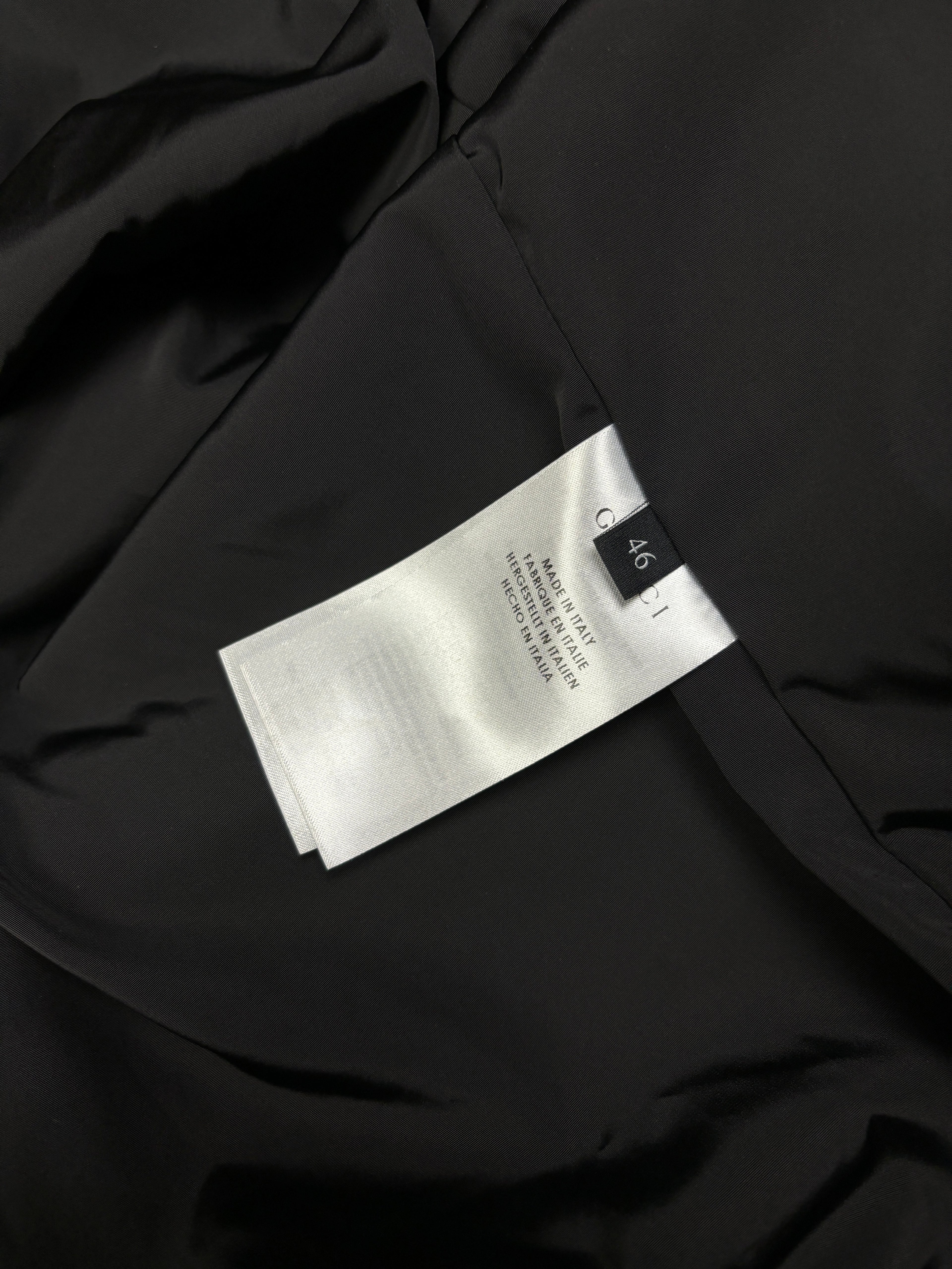 Gucci Black Nylon Jacket with Web Collar