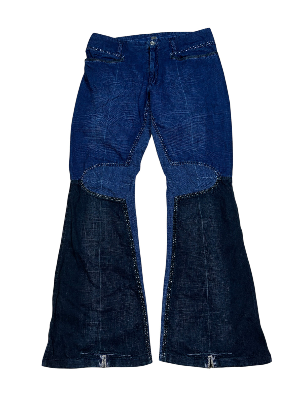 2000s Marithé François Girbaud Panelled Flared Denim Pants