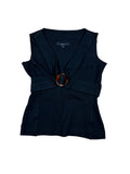 Top sin mangas con hebilla negro Gucci SS2008