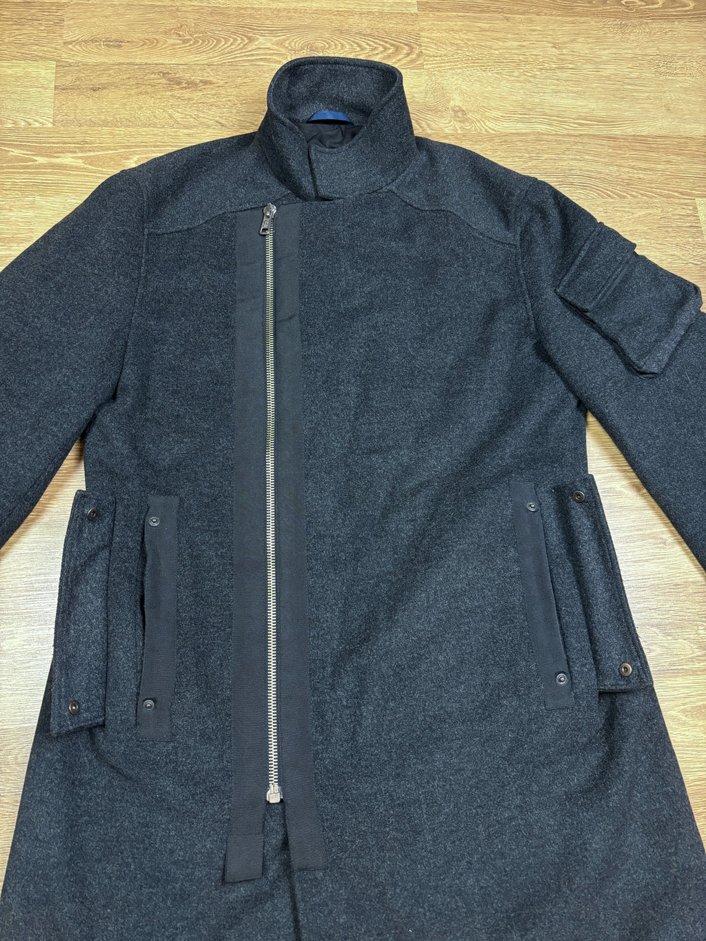 Abrigo asimétrico de lana vintage Kenzo Homme