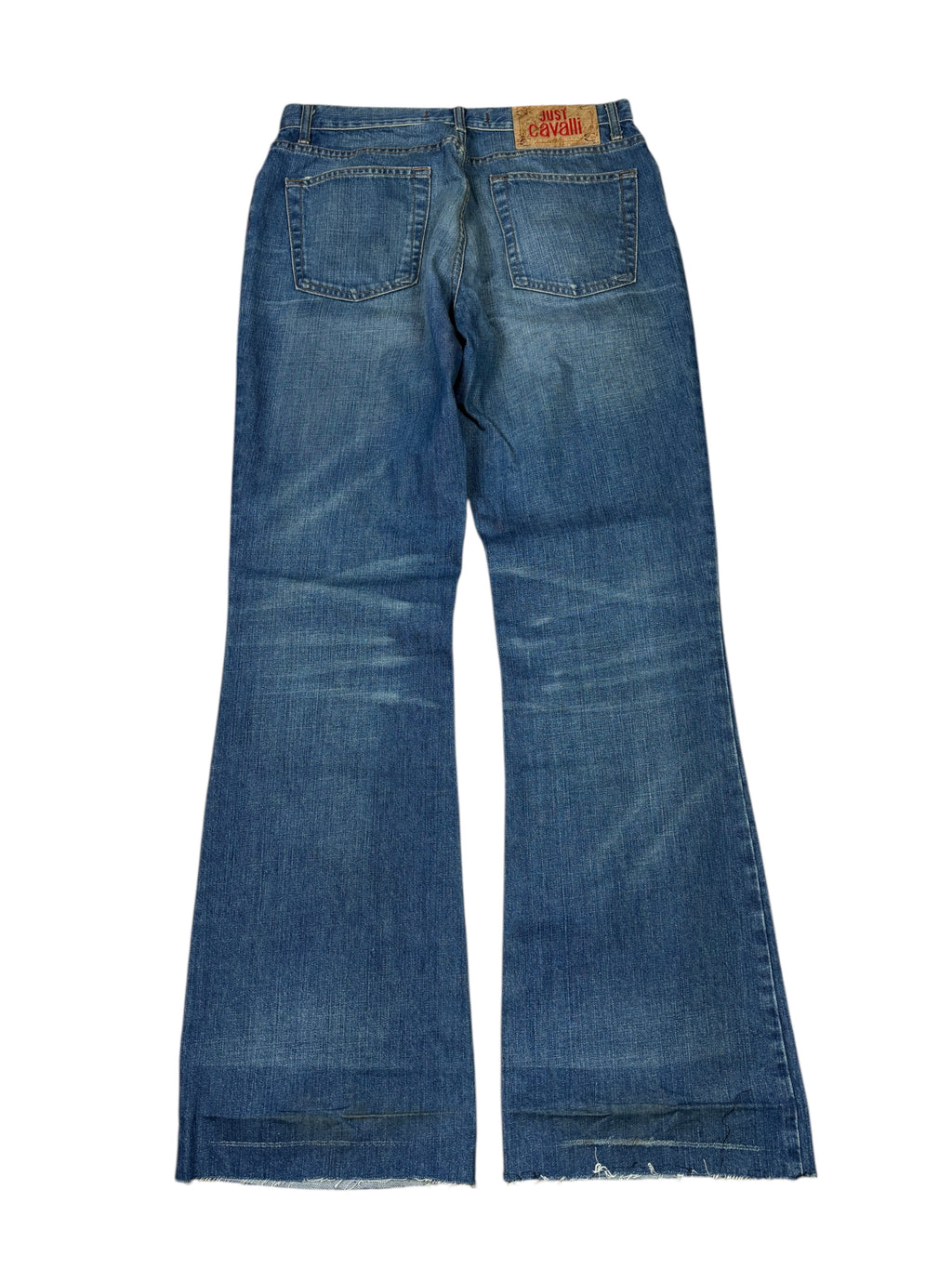 2000s Just Cavalli Embroidered Flared Denim Pants