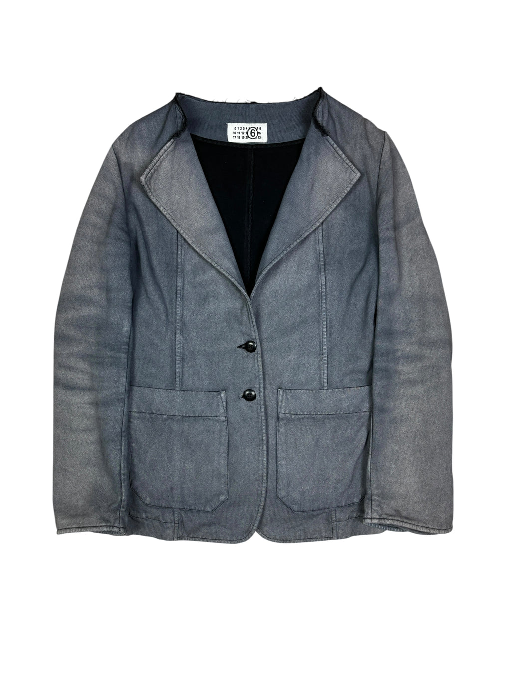 MM6 Maison Martin Margiela Washed Raw Edge Cotton Blazer