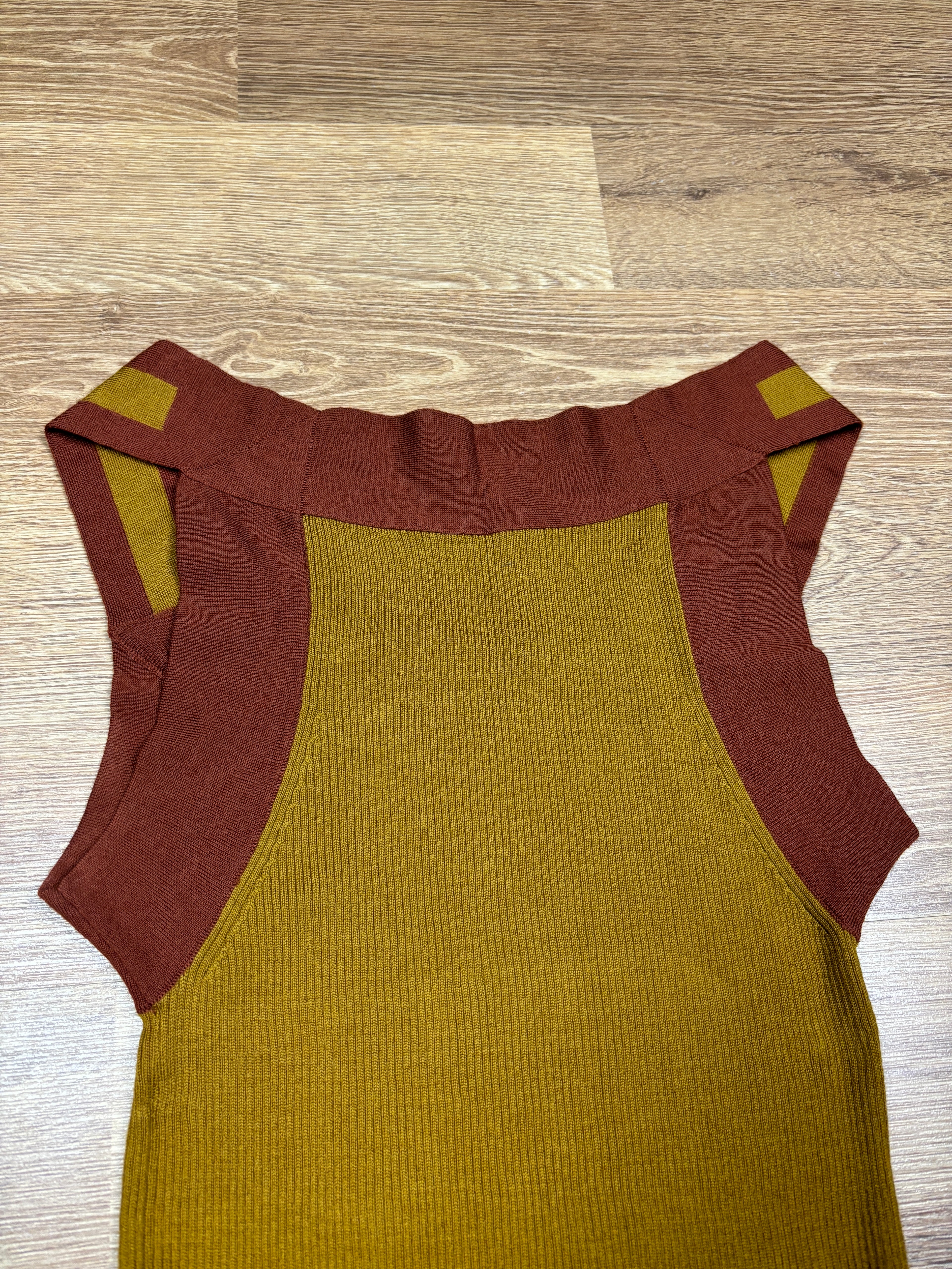 2000s Gucci Ribbed Knit Panel Tank Top