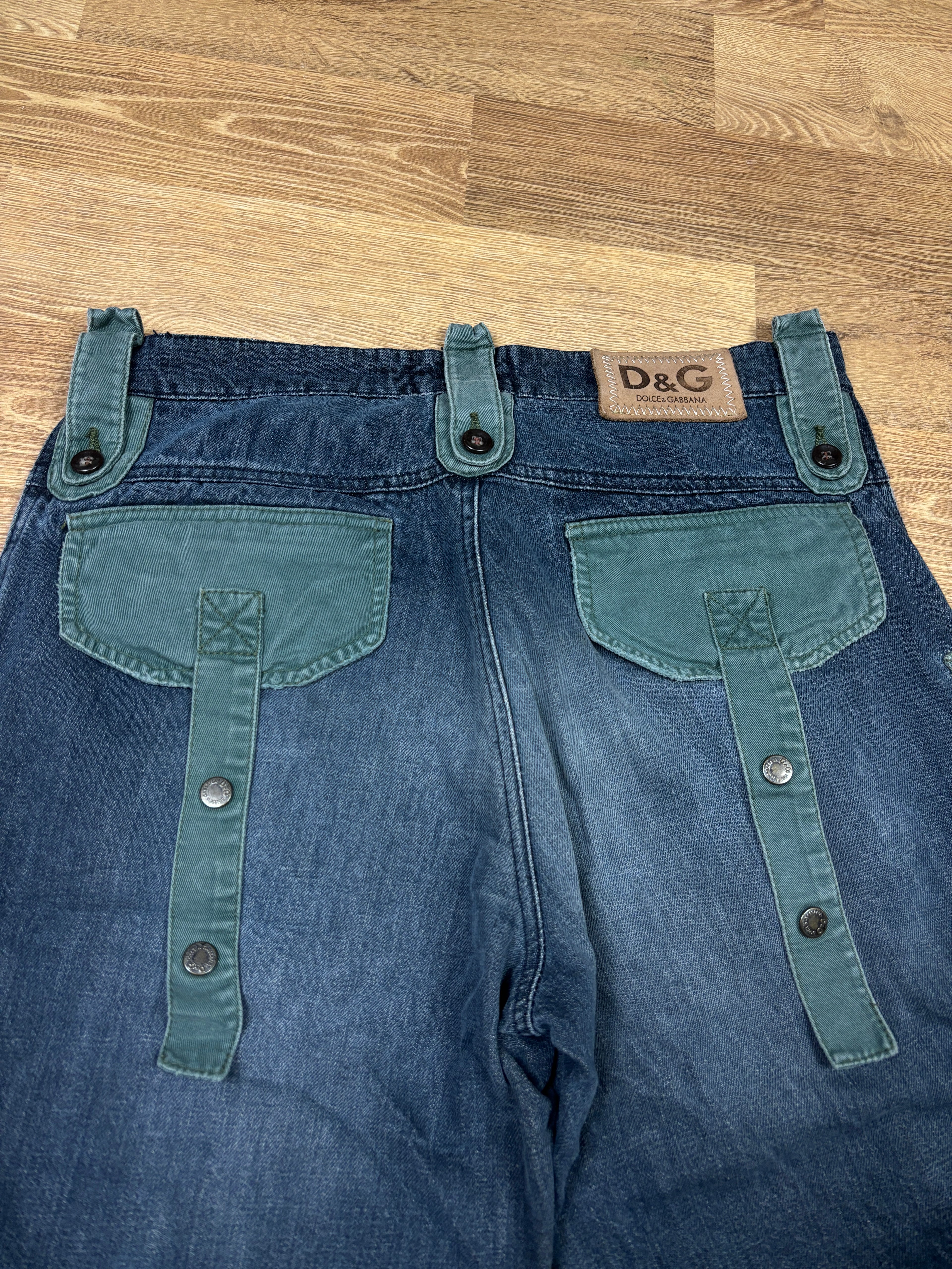 Dolce & Gabbana AW2003 Multi Pocket Zip Cargo Denim
