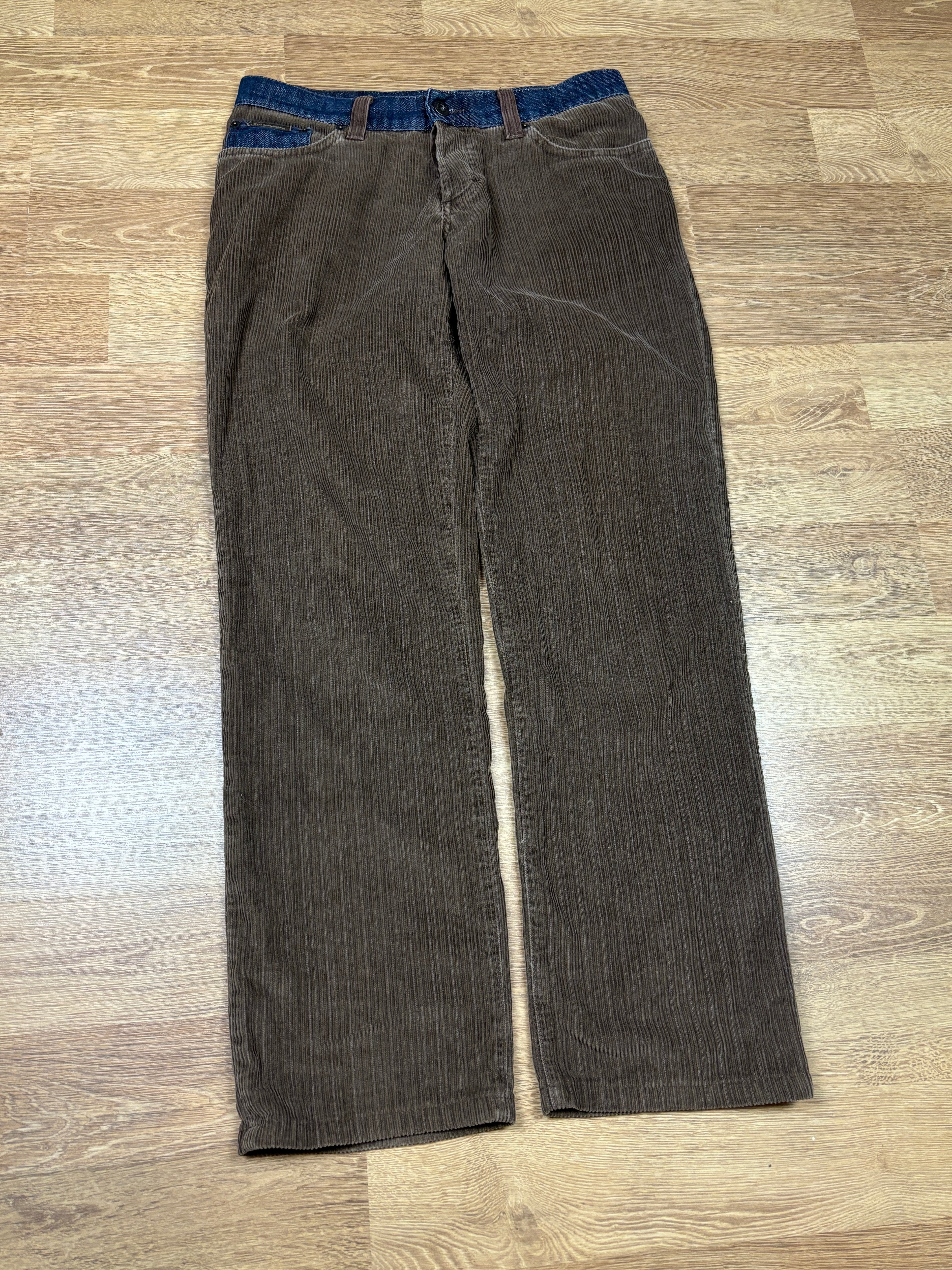 2000s Dolce & Gabbana Corduroy Denim Panel Pants