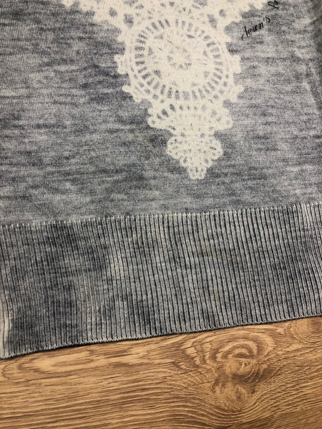 Suéter de cuello alto de punto de lana reversible con estampado Jean Paul Gaultier
