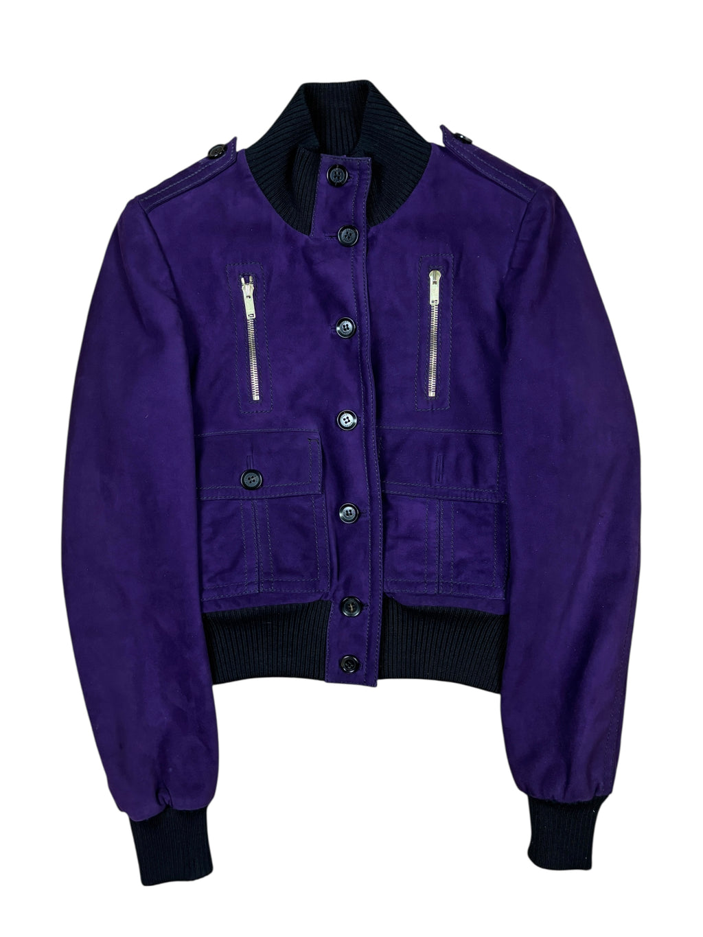 Gucci Frida Giannini Purple Suede Leather Jacket