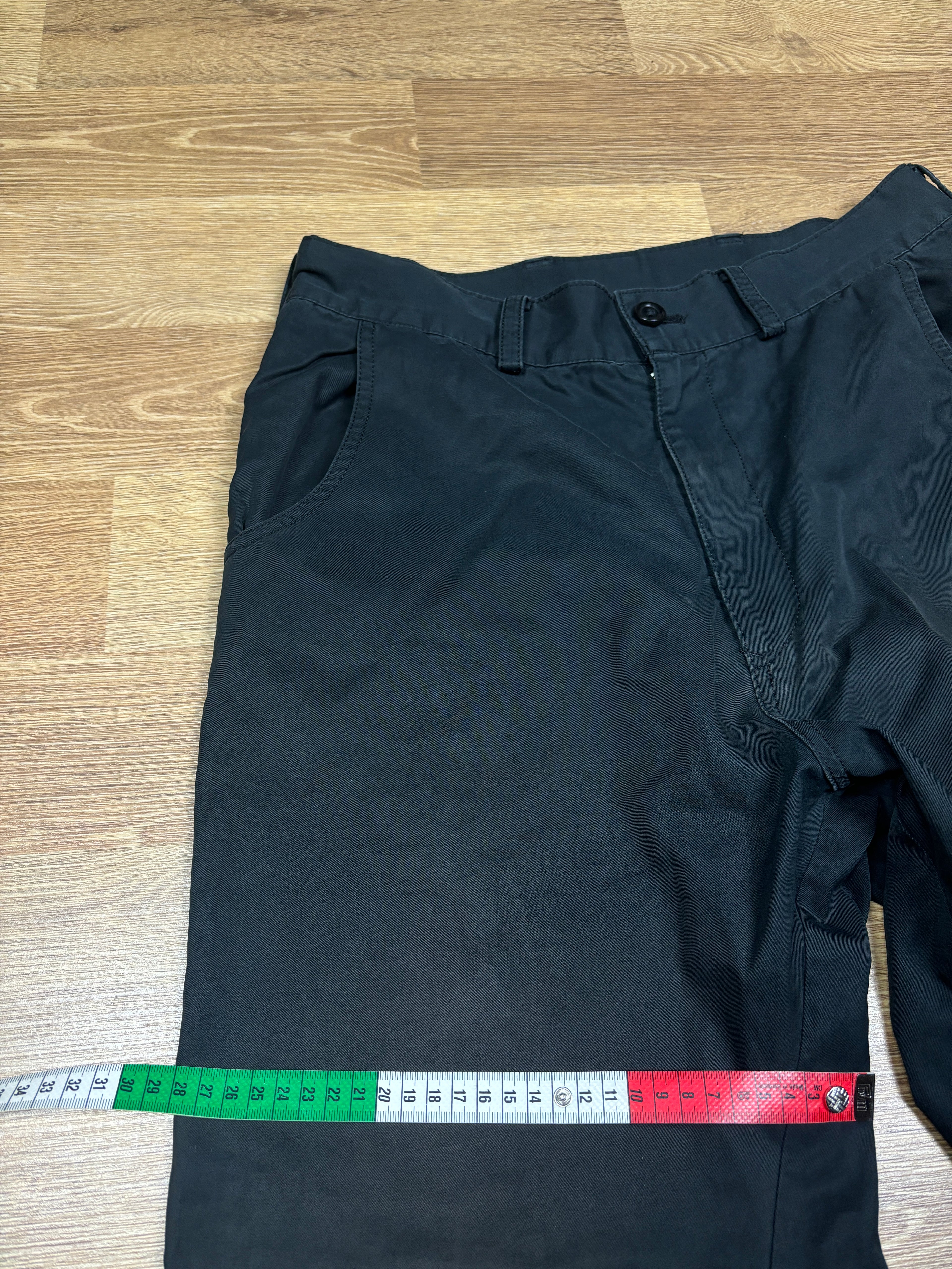 Y’s Yohji Yamamoto Black Cotton Straight Leg Trousers