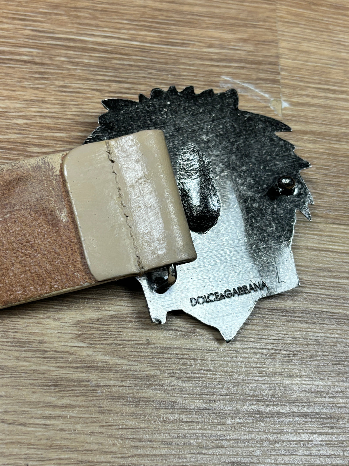 Dolce & Gabbana Lion Buckle Leather Belt