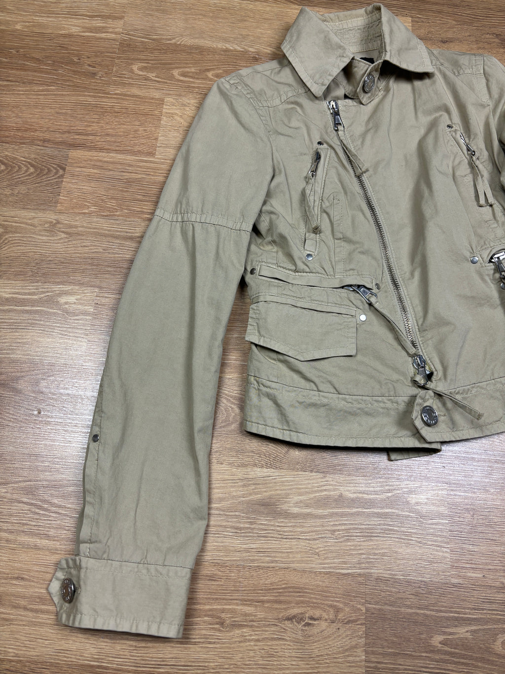 2000s Dsquared2 Asymmetrical Zip Cargo Jacket