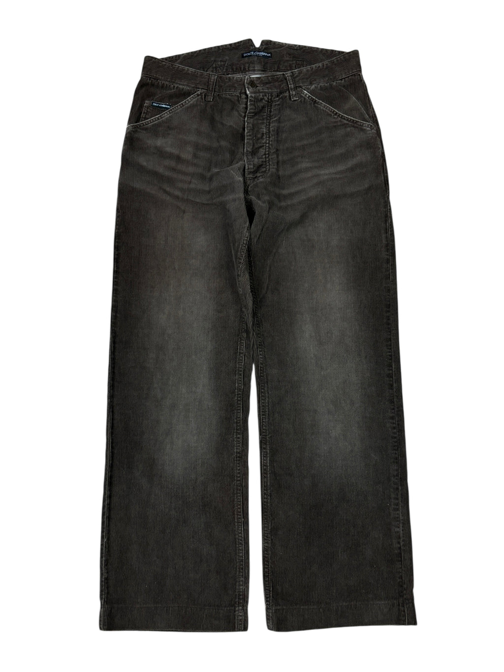 2000s Dolce & Gabbana Brown Corduroy Wide-Leg Pants