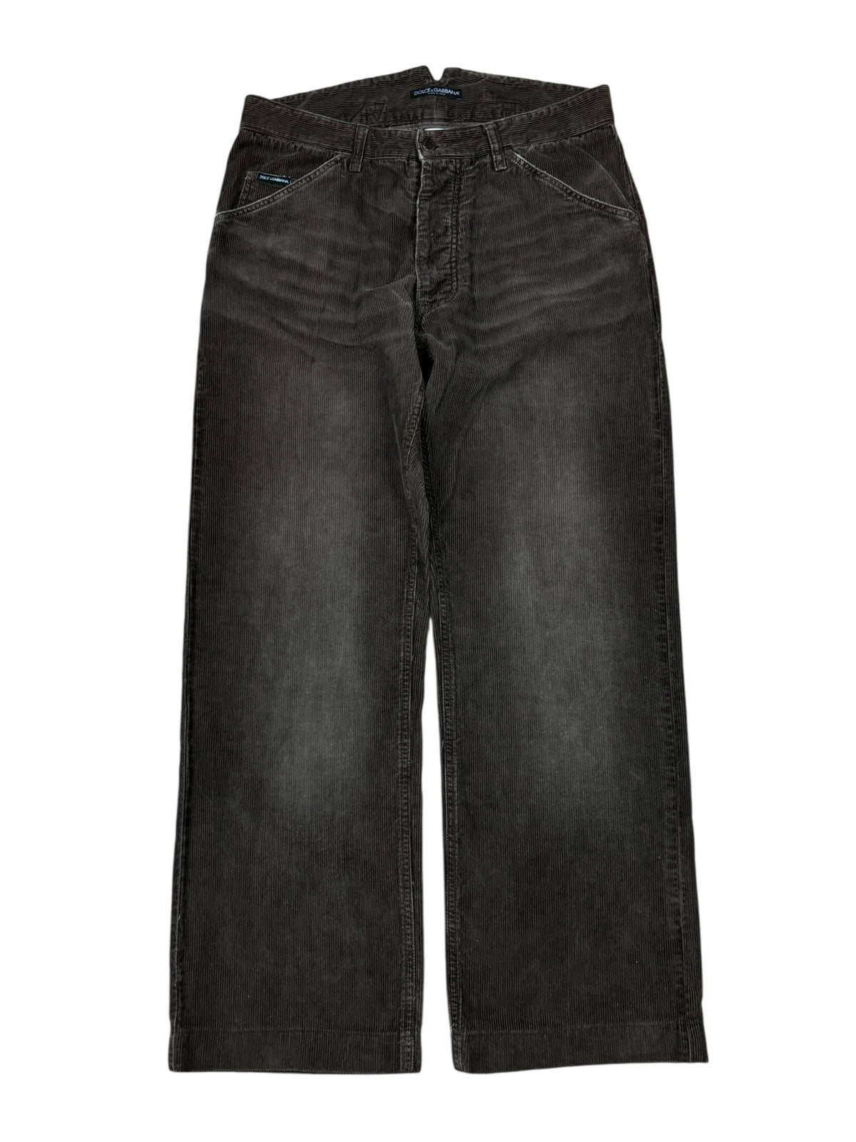 2000s Dolce & Gabbana Brown Corduroy Wide-Leg Pants