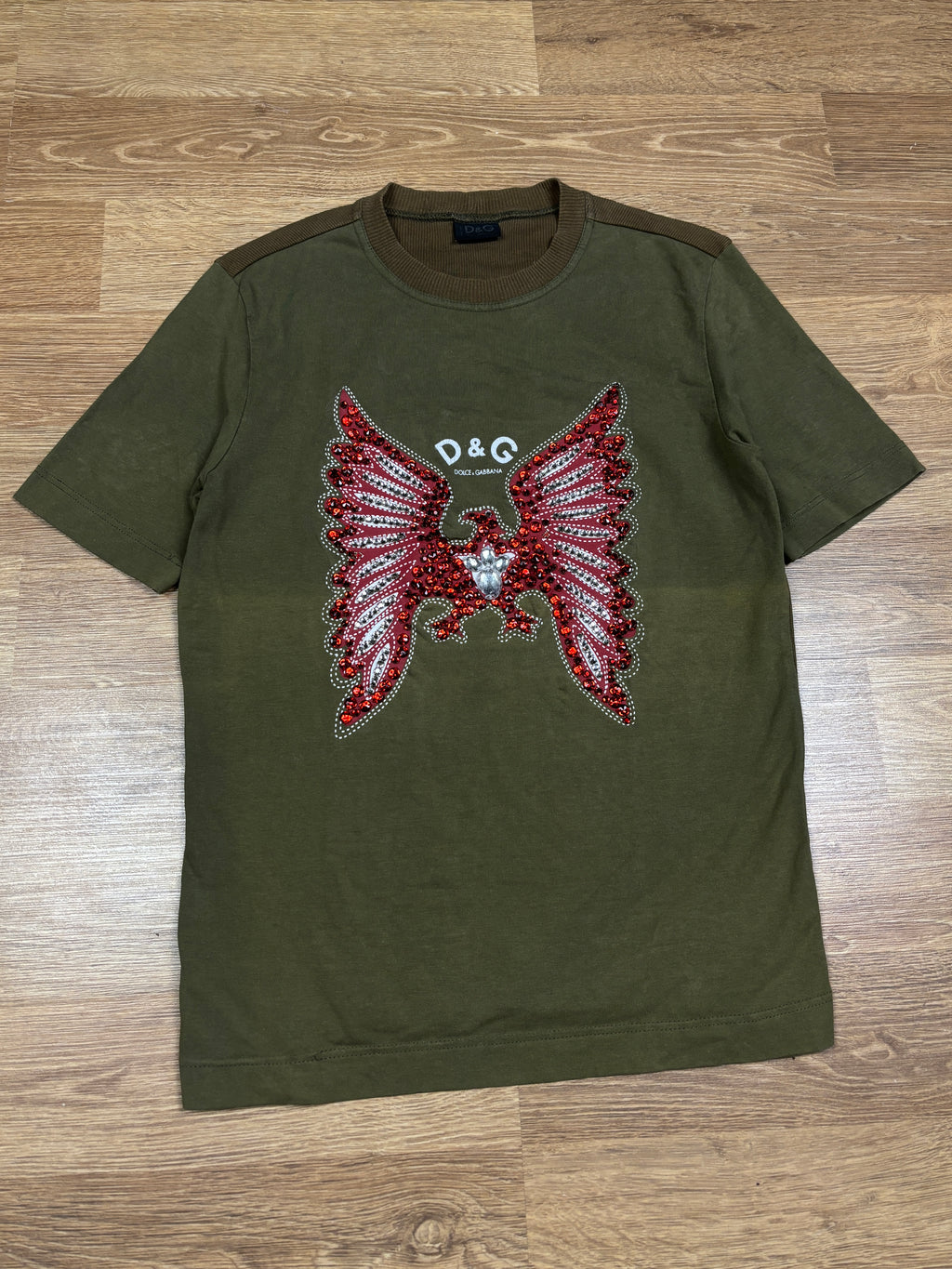 Dolce & Gabbana SS2000 Rhinestone Eagle T-Shirt