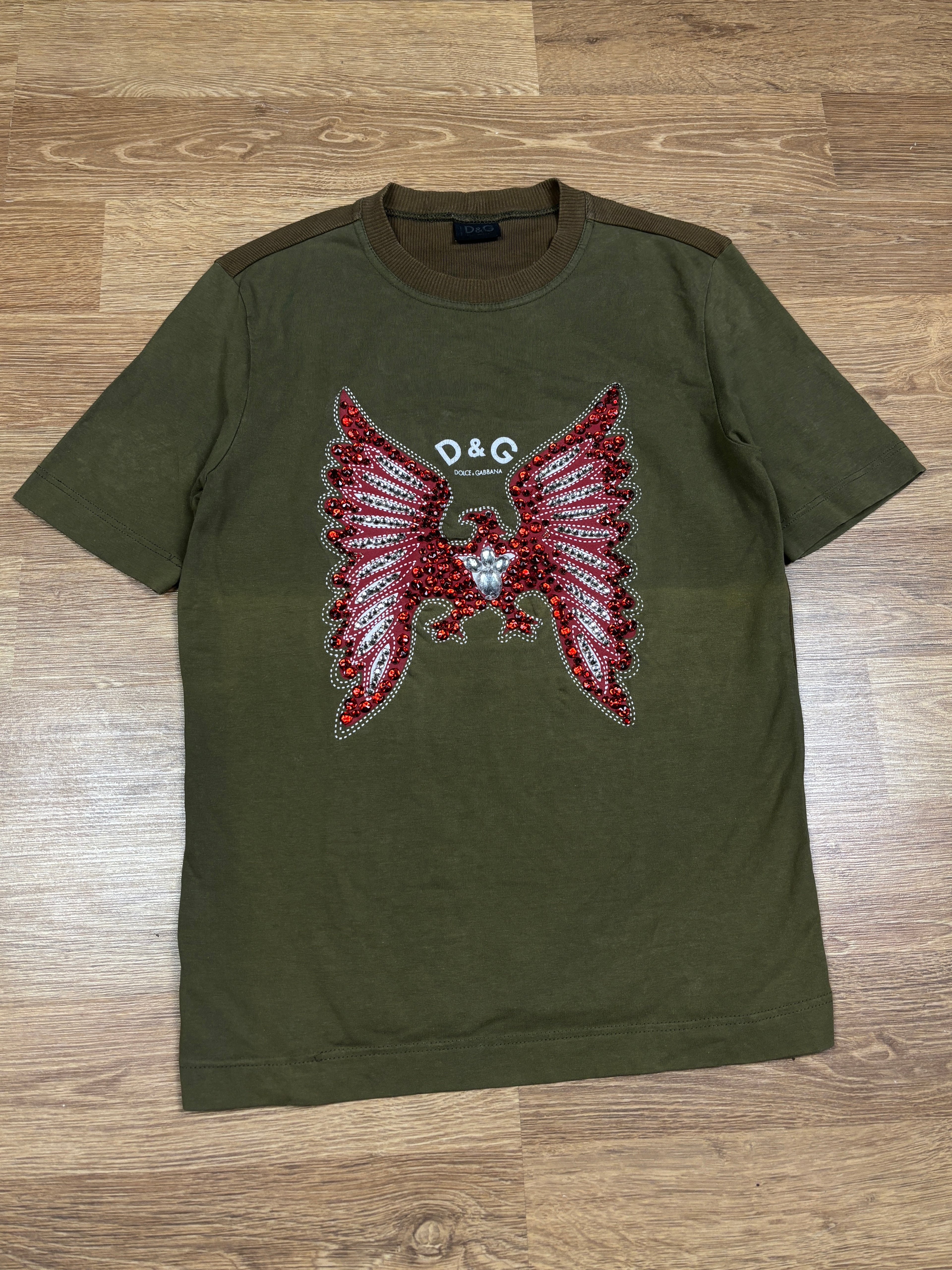 Dolce & Gabbana SS2000 Rhinestone Eagle T-Shirt