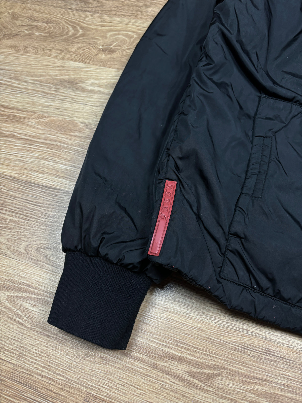 2000s Prada Linea Rossa Black Nylon Jacket