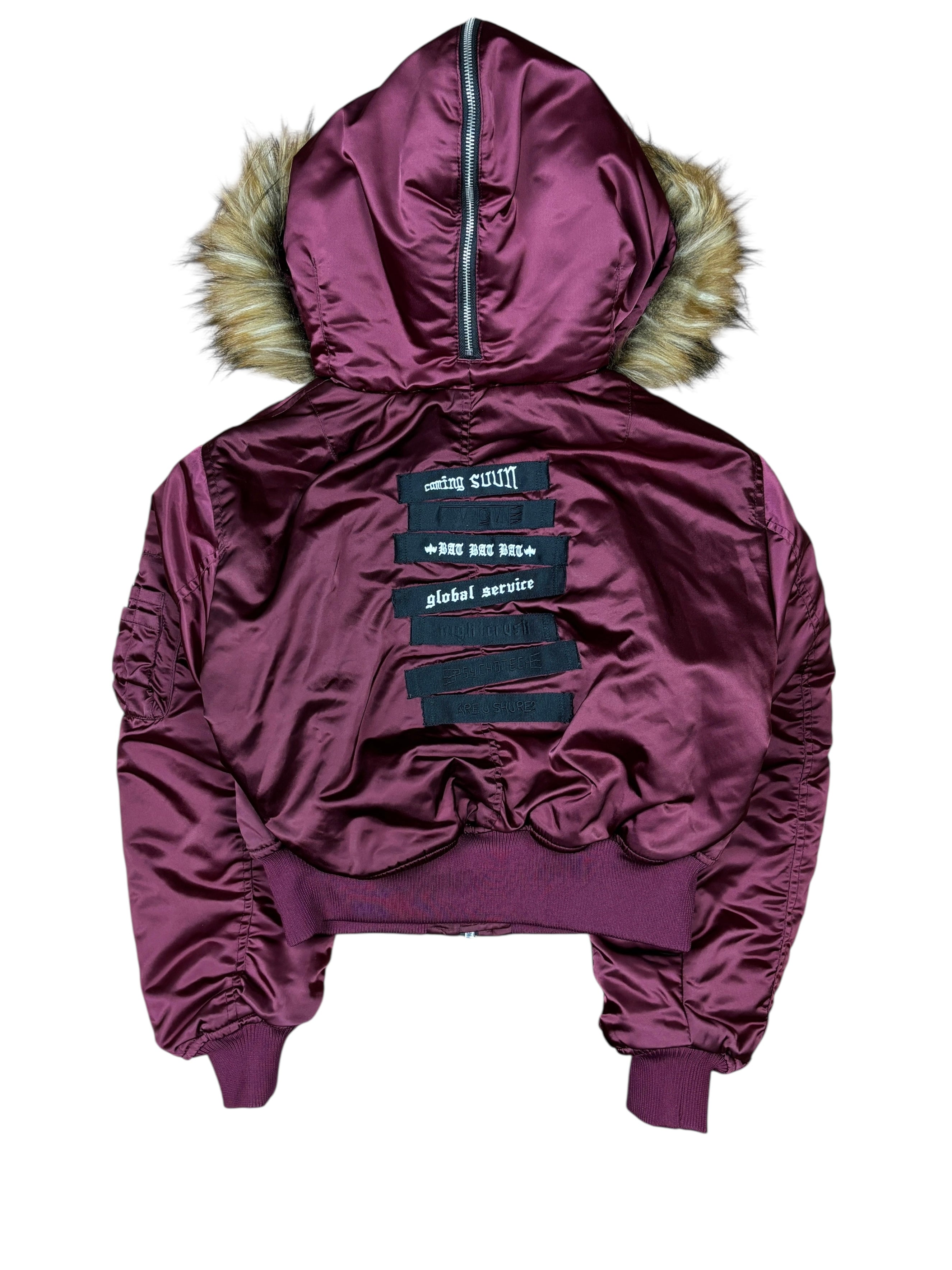Diesel Faux Fur Zipper Hood Bomber Jacket