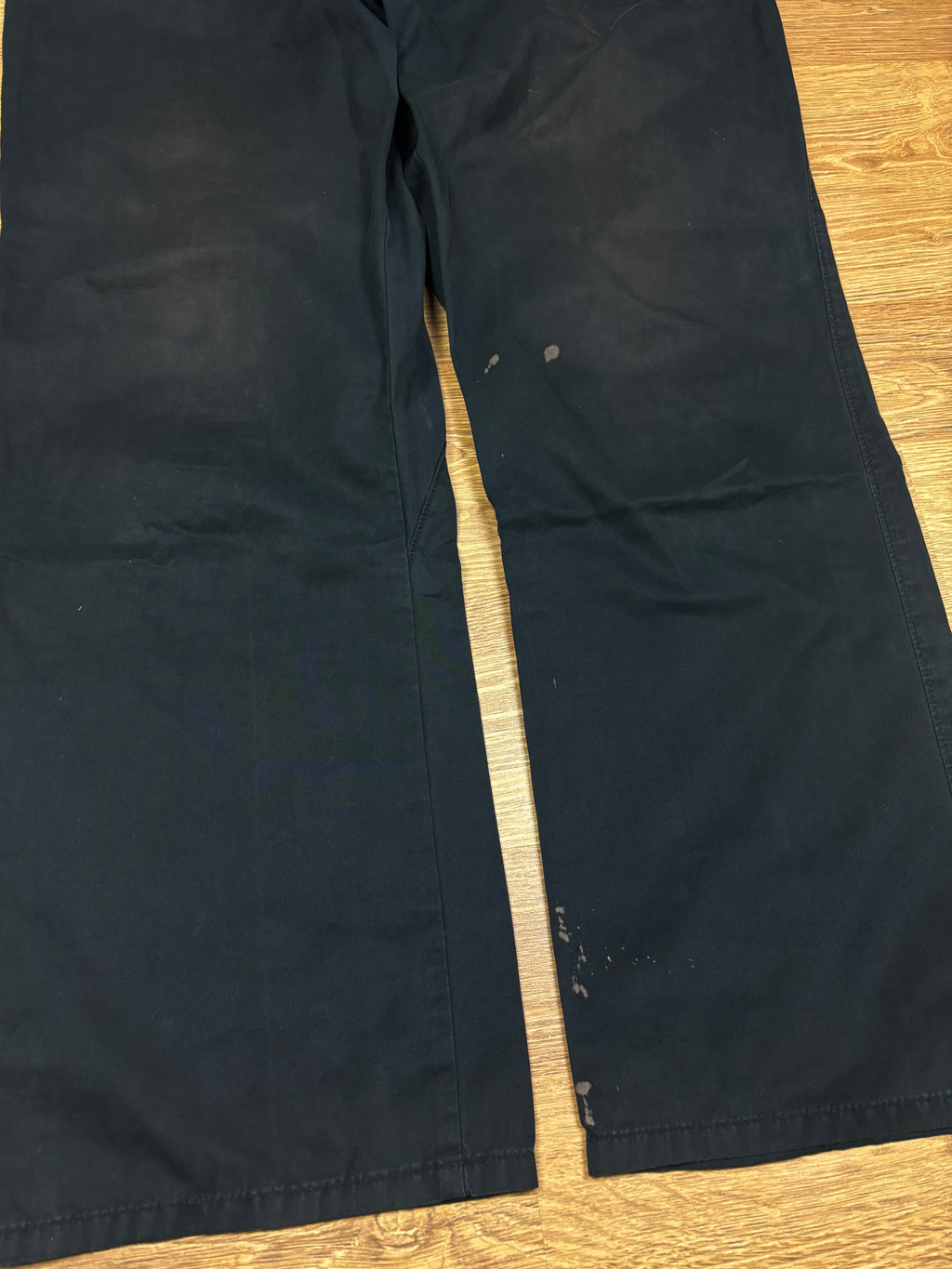 Y’s Yohji Yamamoto Black Cotton Straight Leg Trousers