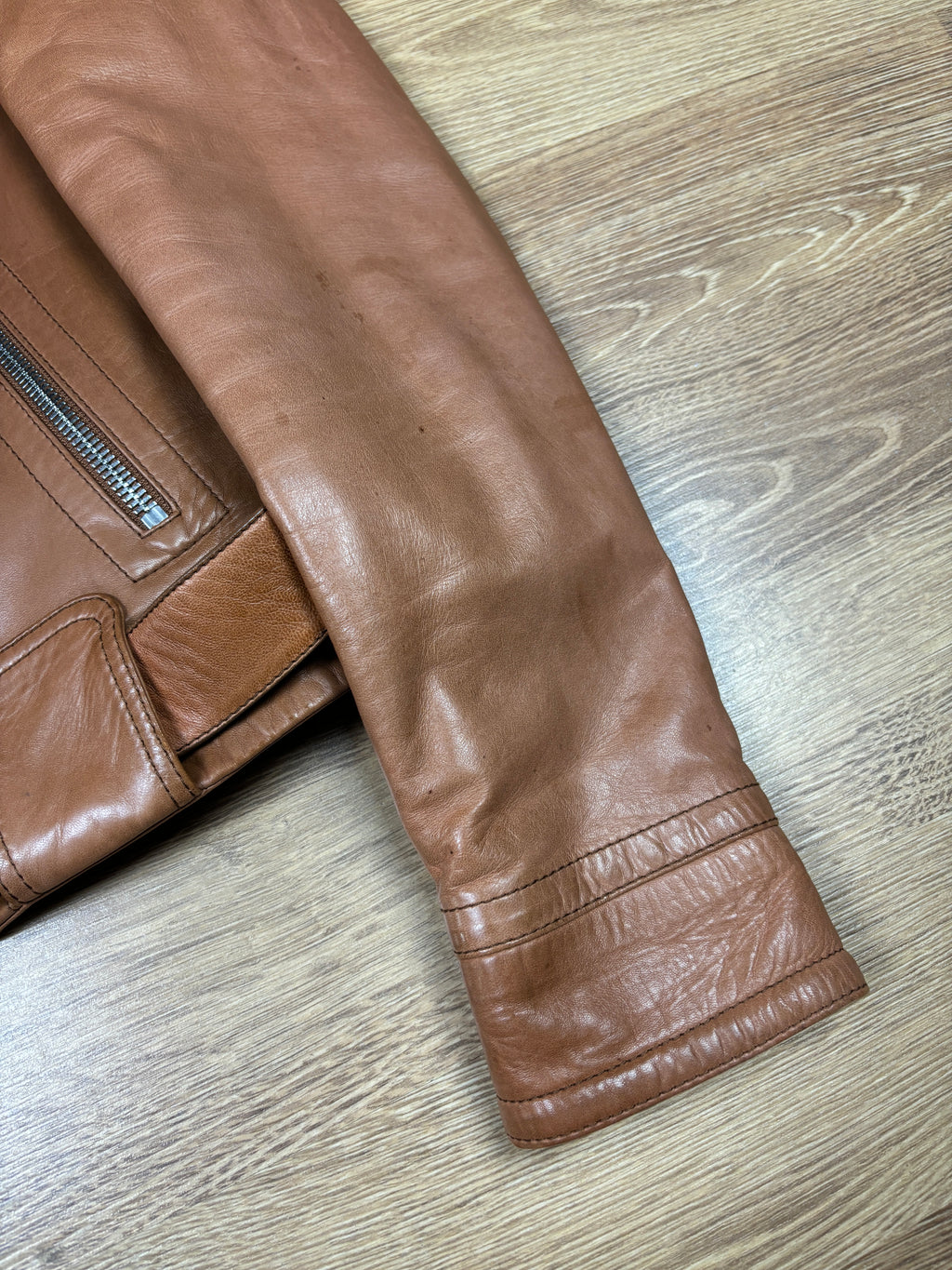 Gucci 2000s Leather Biker Jacket with GG Belt