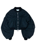 Alexander McQueen Cropped Balloon Sleeve Bomber Jacket