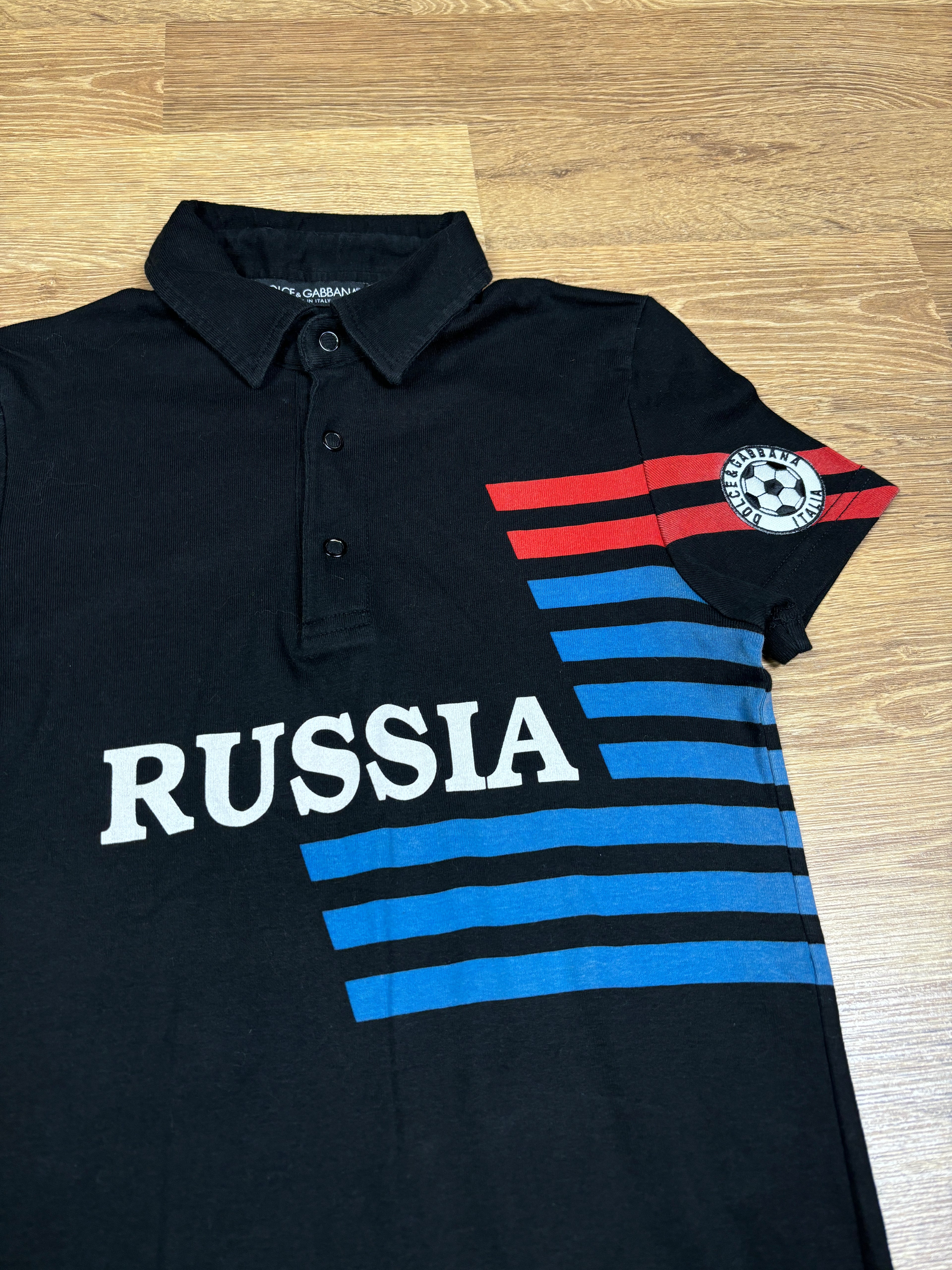 2000s Dolce & Gabbana “Russia” Graphic Polo Shirt