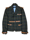 2000s Dsquared2 Plaid Wool Leather Strap Jacket