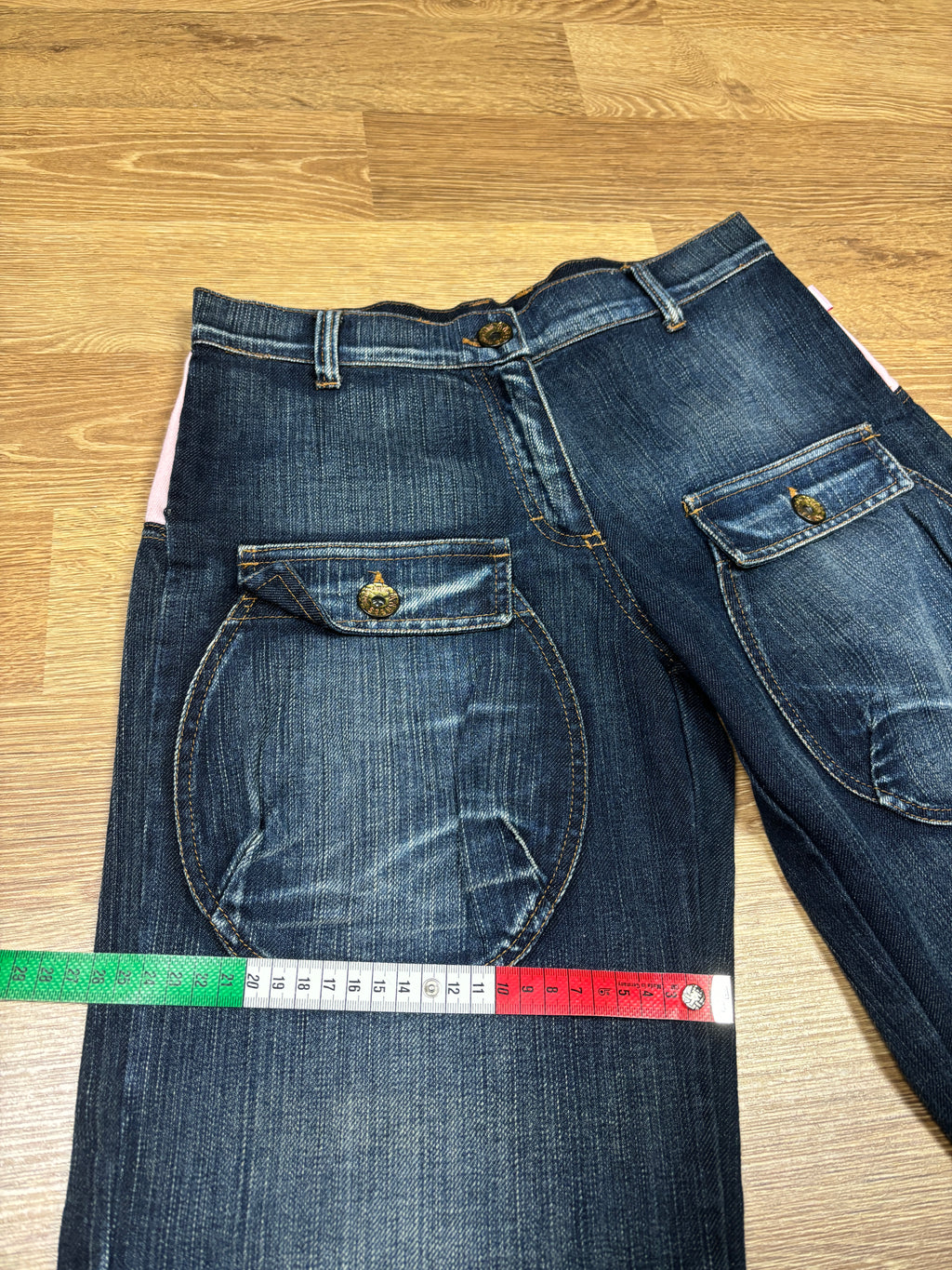 2000s Roberto Cavalli Angels Wide Leg Denim Pants